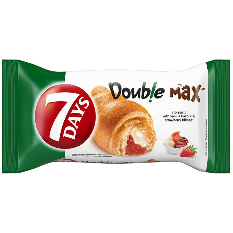 7 Days Croissant - DOUBLE MAX - with Vanilla flavor & Strawberry fillings - 92g