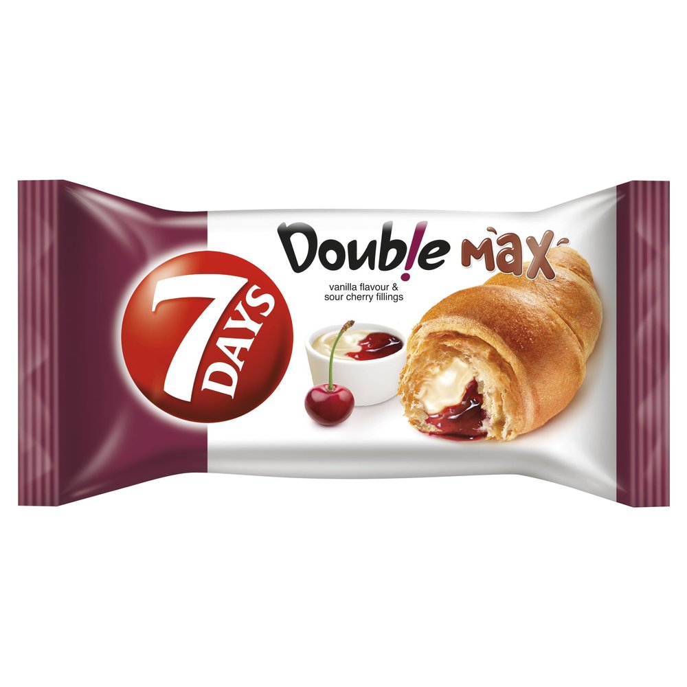 7 Days Croissant - DOUBLE MAX - with CHERRY & VANILLA Flavor Filling - 92g