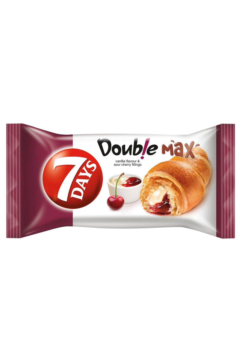 7 Days Croissant - DOUBLE MAX - with CHERRY & VANILLA Flavor Filling - 92g