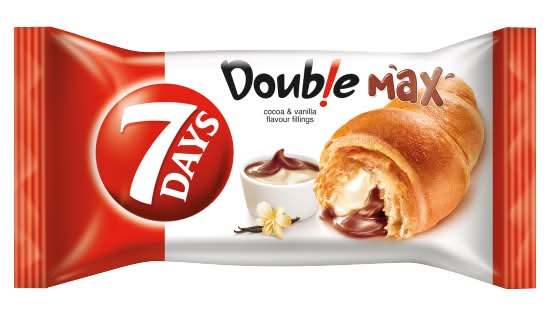 7 Days Croissant - DOUBLE MAX - with COCOA & VANILLA Flavor Filling - 92g