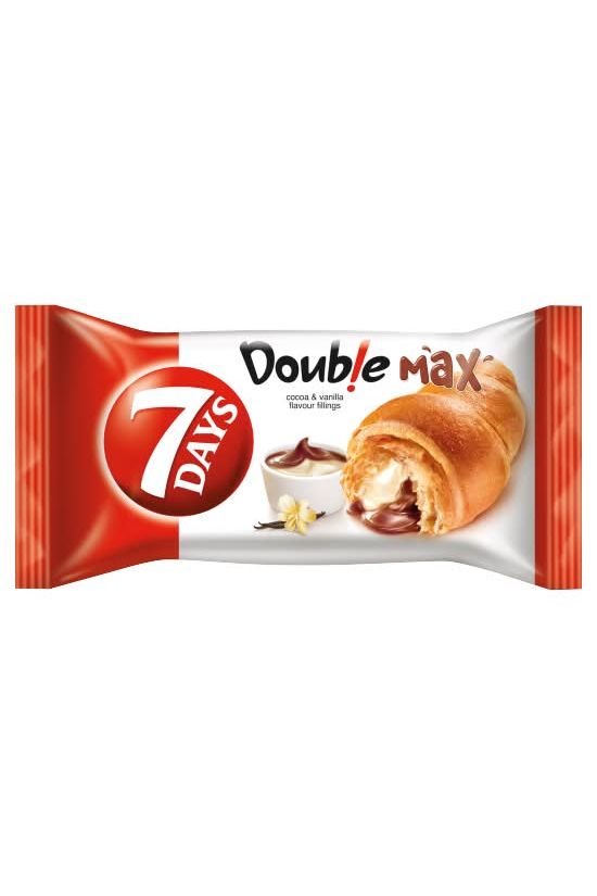 7 Days Croissant - DOUBLE MAX - with COCOA & VANILLA Flavor Filling - 92g
