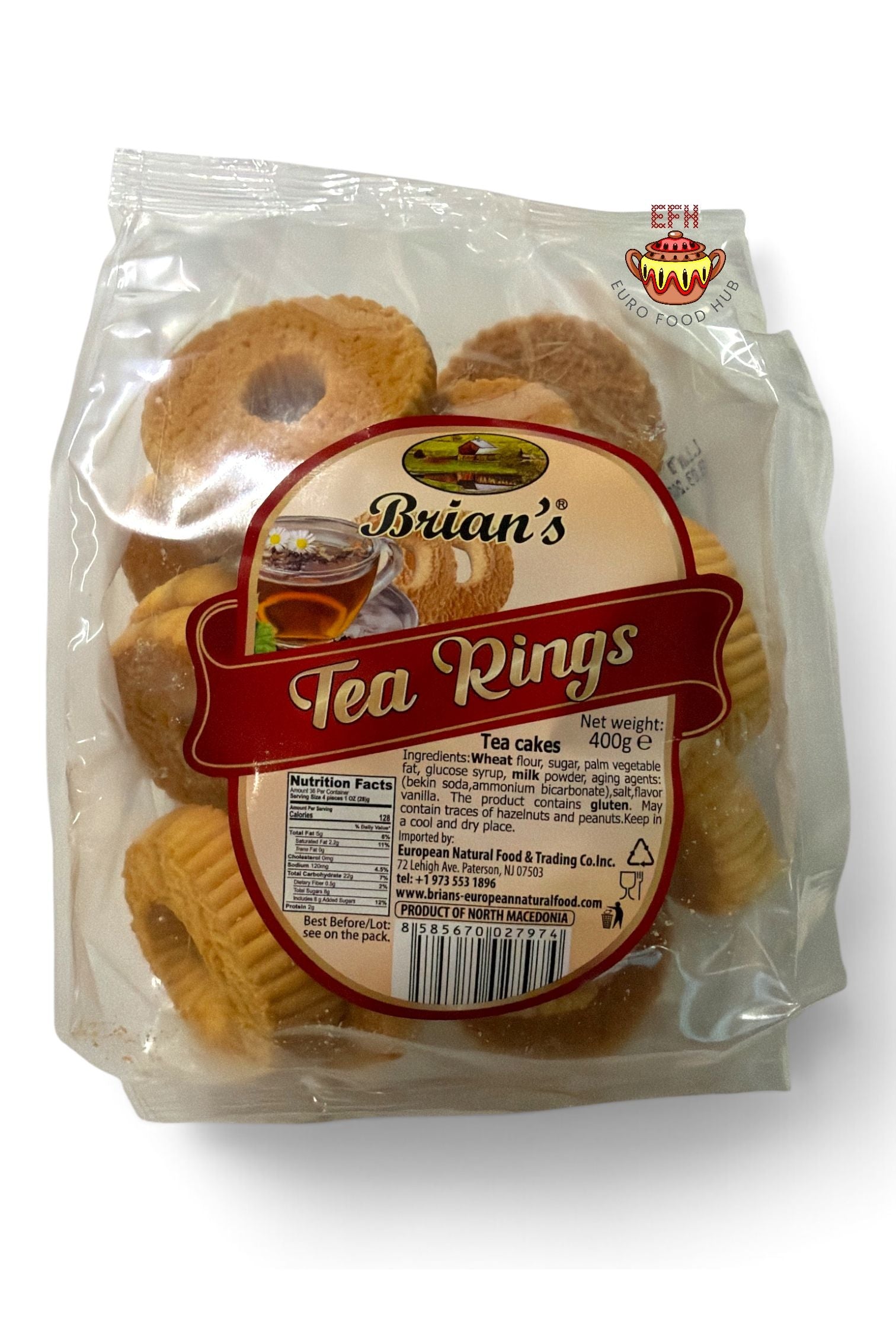 Brian's European Natural Foods - TEA COOKIE RINGS - 400g