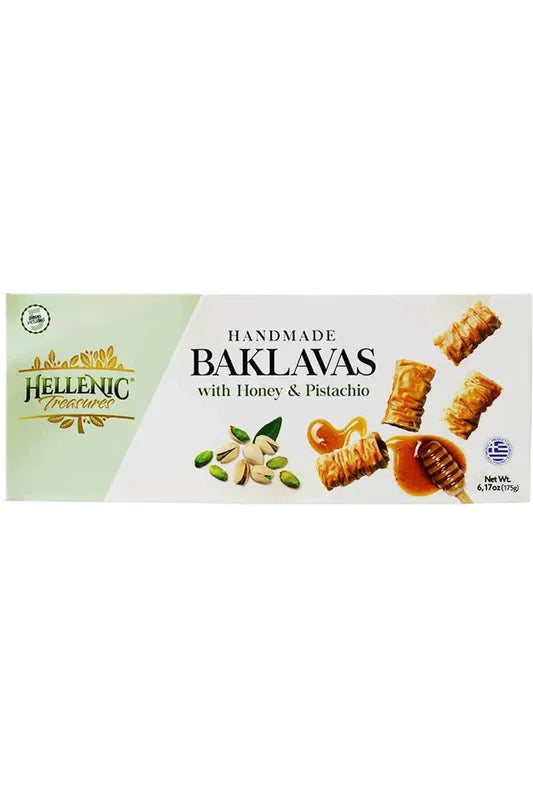 New! Hellenic Treasures - BAKLAVAS - Honey & Pistachio - 175g