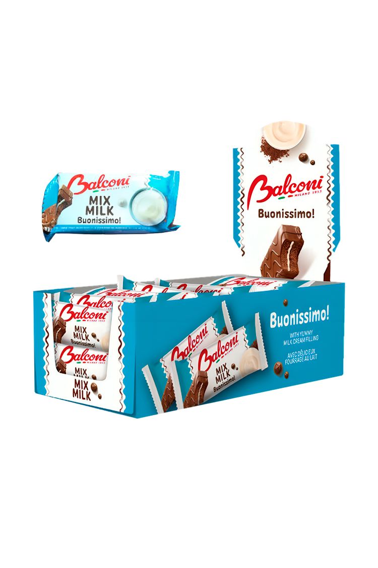 Balconi - BUONISSIMO - MIX MILK Cake BAR - Single or BOX of 30