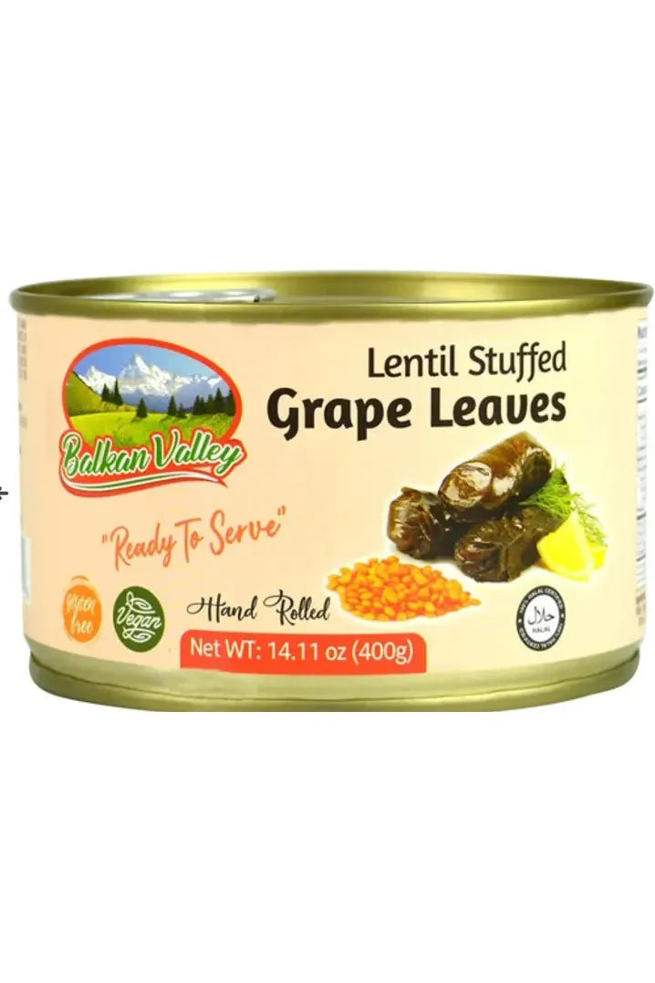 Red Lentil Stuffed Grape Leaves - Balkan Valley