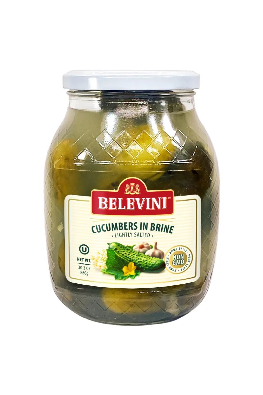 BELEVINI - CUCUMBERS IN BRINE - Lightly Salted - 860g