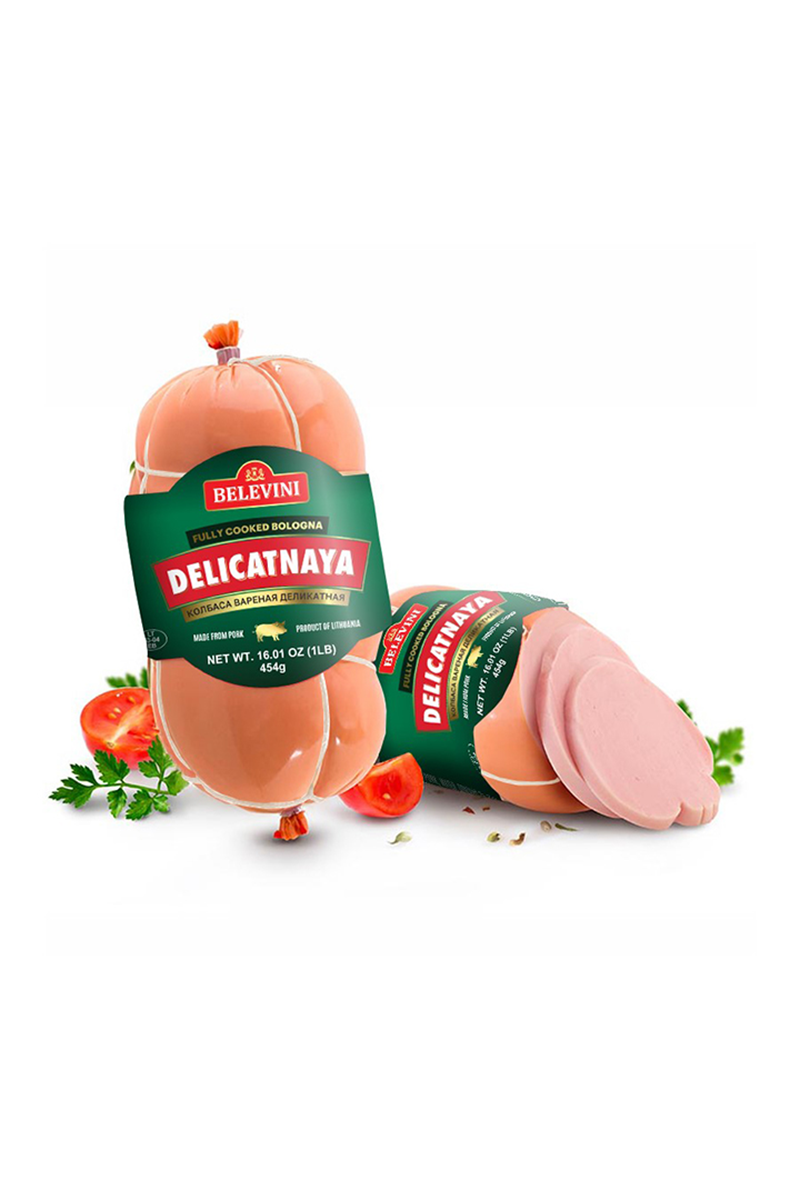 BELEVINI Bologna DELICATNAYA Fully Cooked Sausage 1Lb (454g)