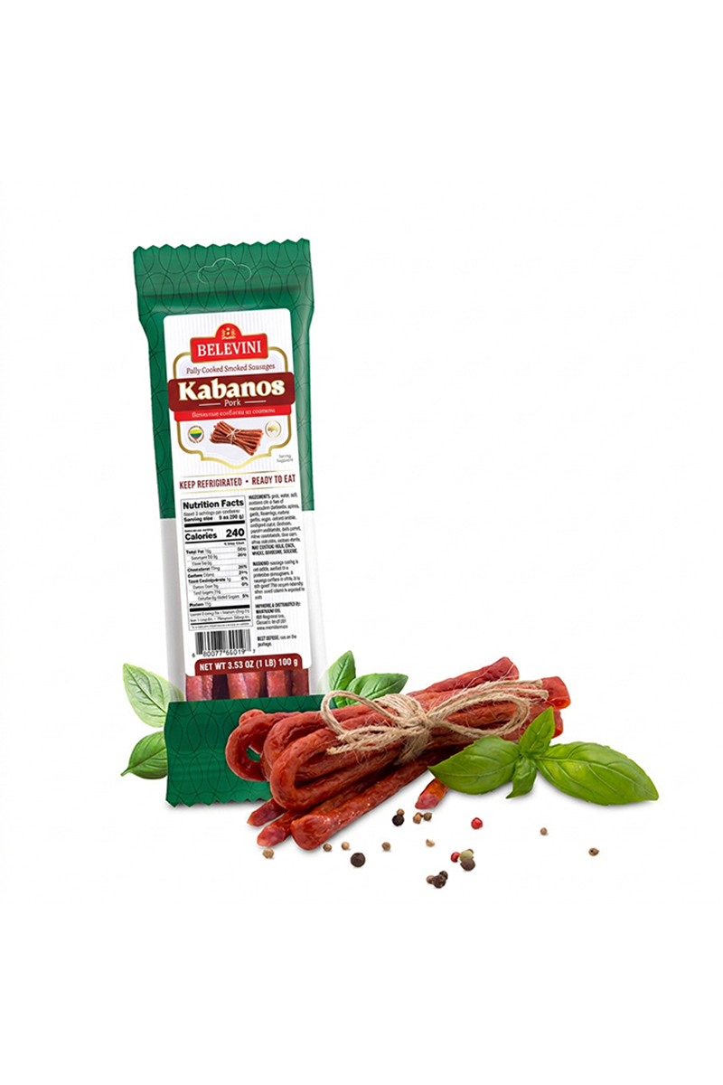 BELEVINI KABANOS ORIGINAL Fully Cooked Dried Sausage 3.53 Oz / 100g