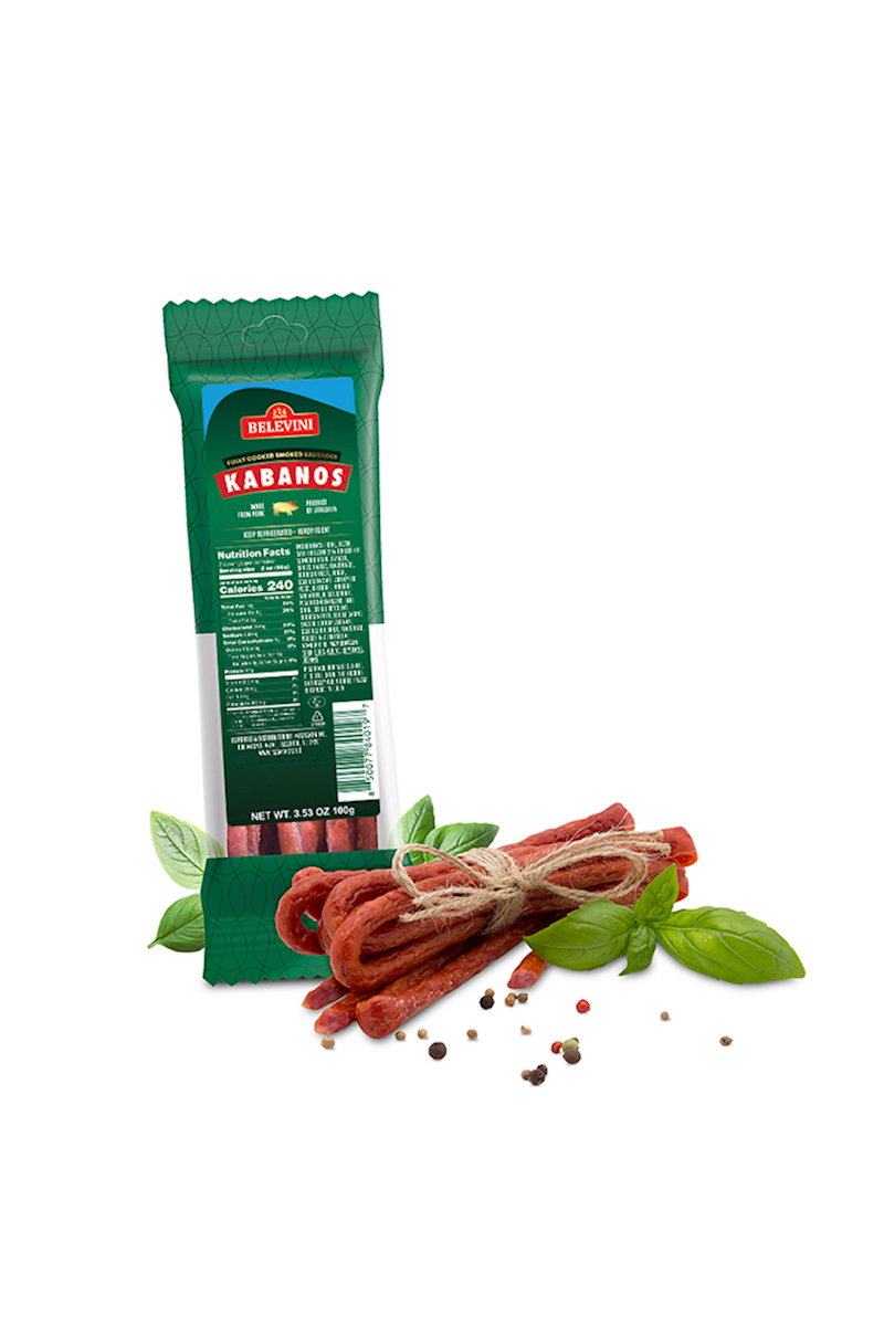 BELEVINI KABANOS ORIGINAL Fully Cooked Dried Sausage 3.53 Oz / 100g