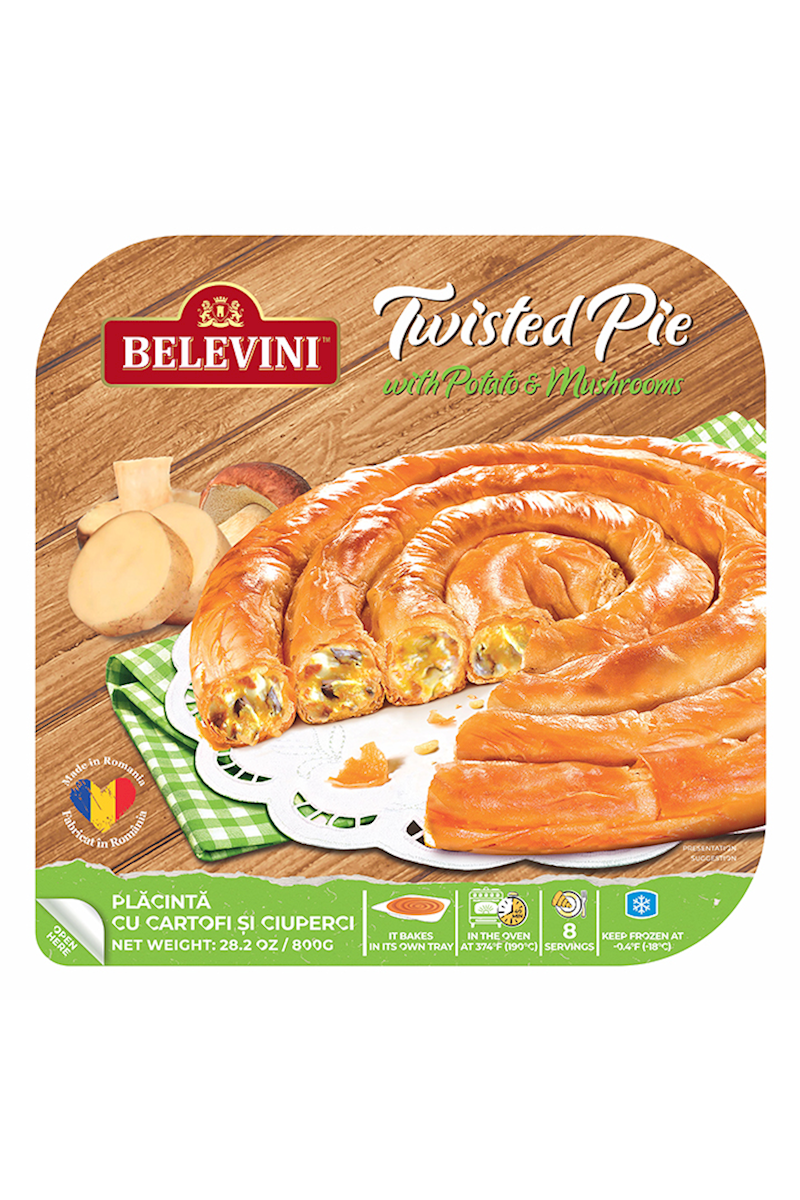 BELEVINI - Traditional Swirl Pie with POTATO & MUSHROOMS - 800g