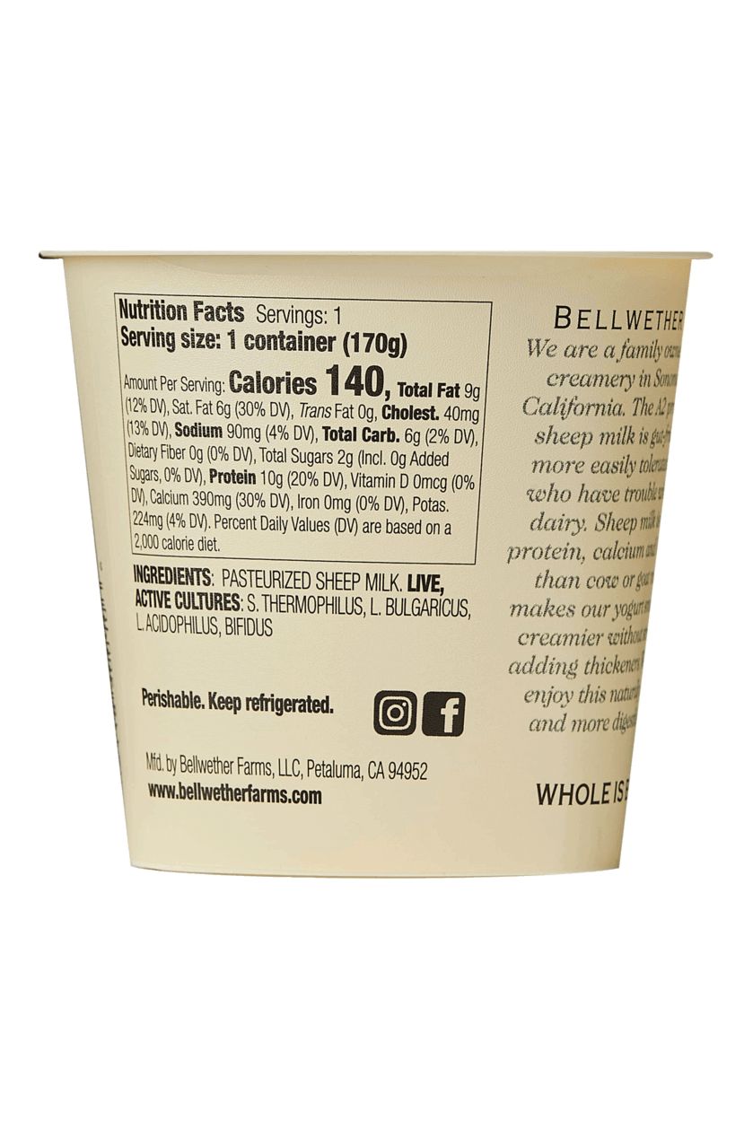 Bellwether Farms SHEEP's Milk Yogurt - 16oz **Does Not Ship**