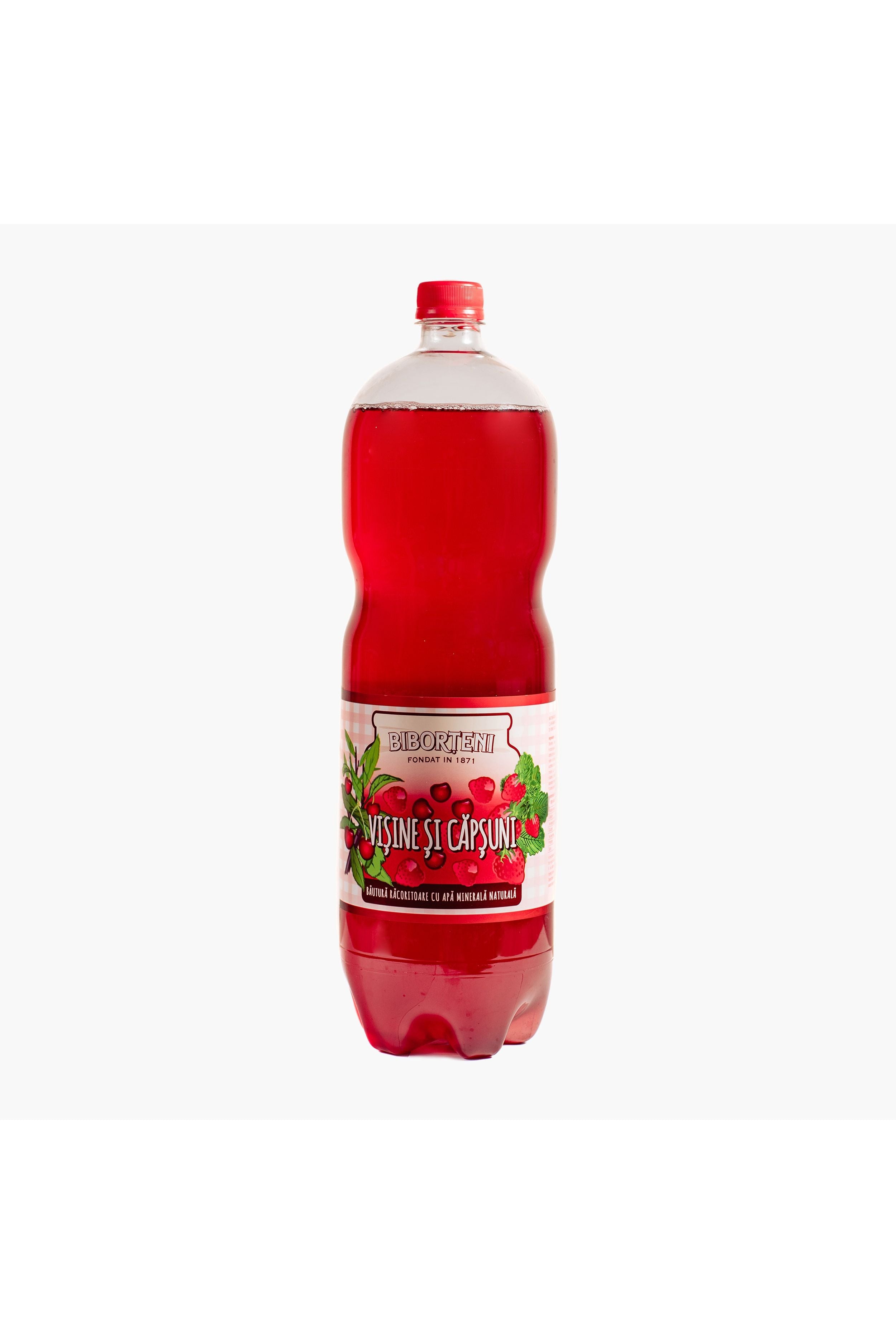 BIBORTENI Sour Cherry & Strawberry Carbonated Soft Drink - 2L