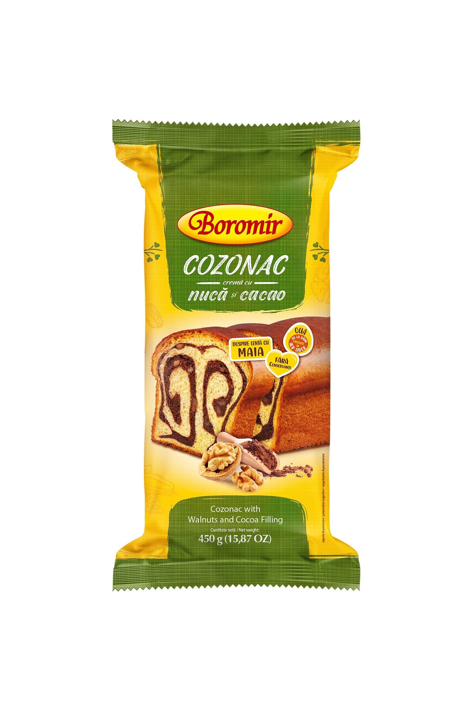 Boromir Walnut Cream Sweet Bread - Cozonac cremă cu nuci și cacao 450g