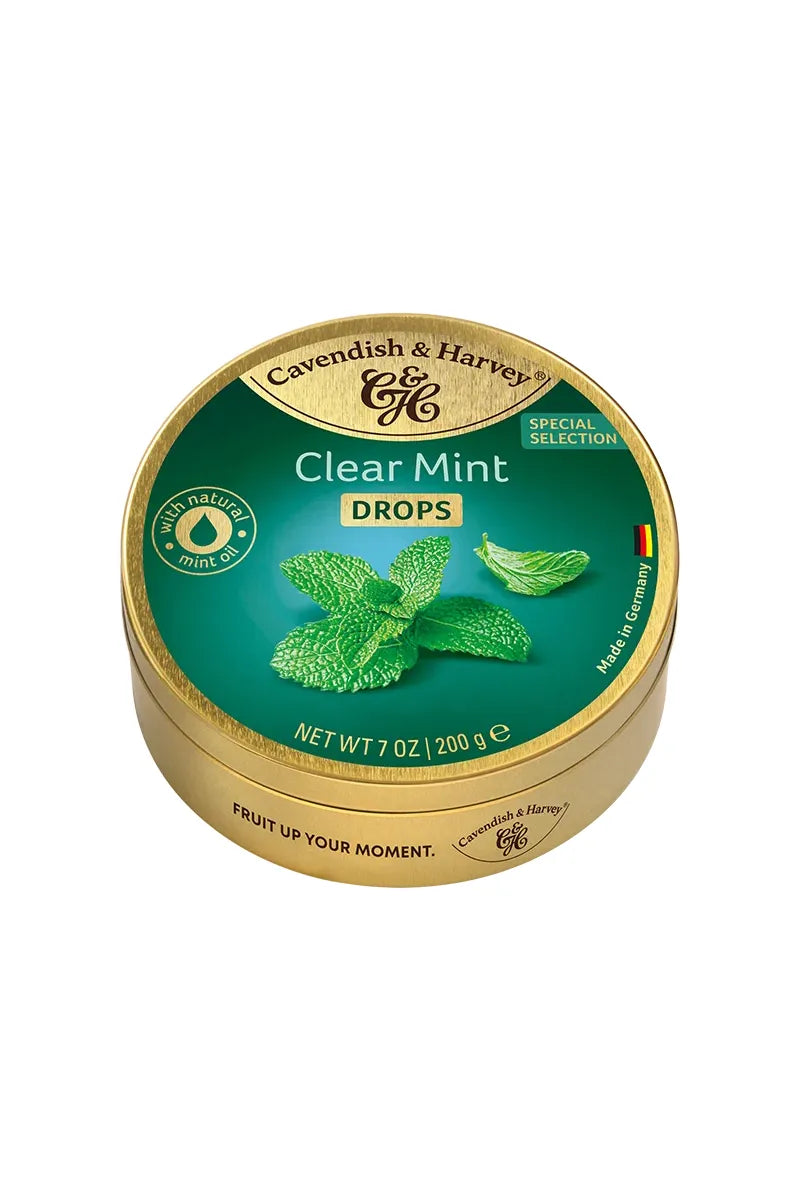 Cavendish & Harvey CLEAR MINT Hard Candy Drops - 200g