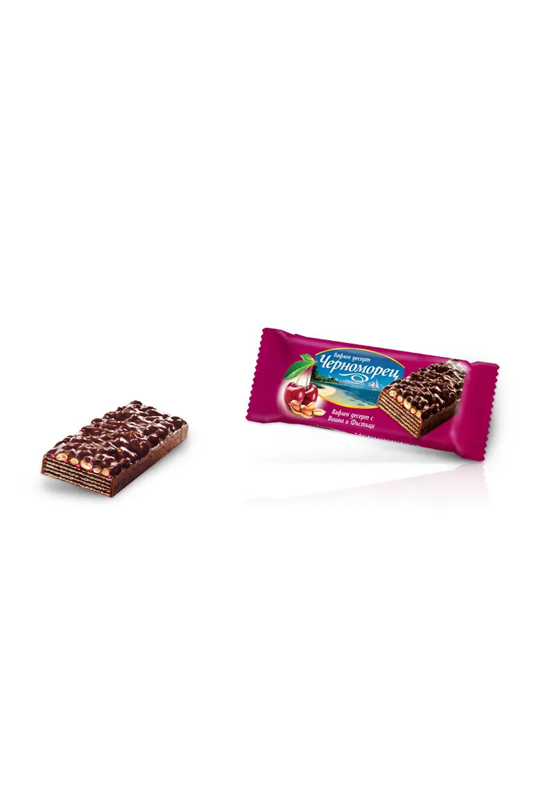 Covered Wafer Chernomorets - with Sour Cherry and Peanuts