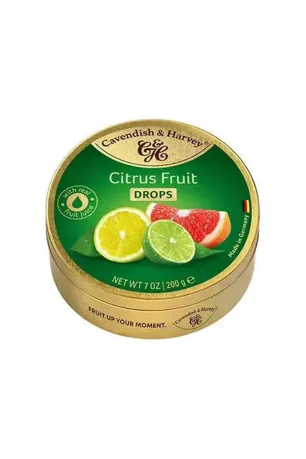Cavendish & Harvey CITRUS FRUIT Hard Candy Drops - 200g