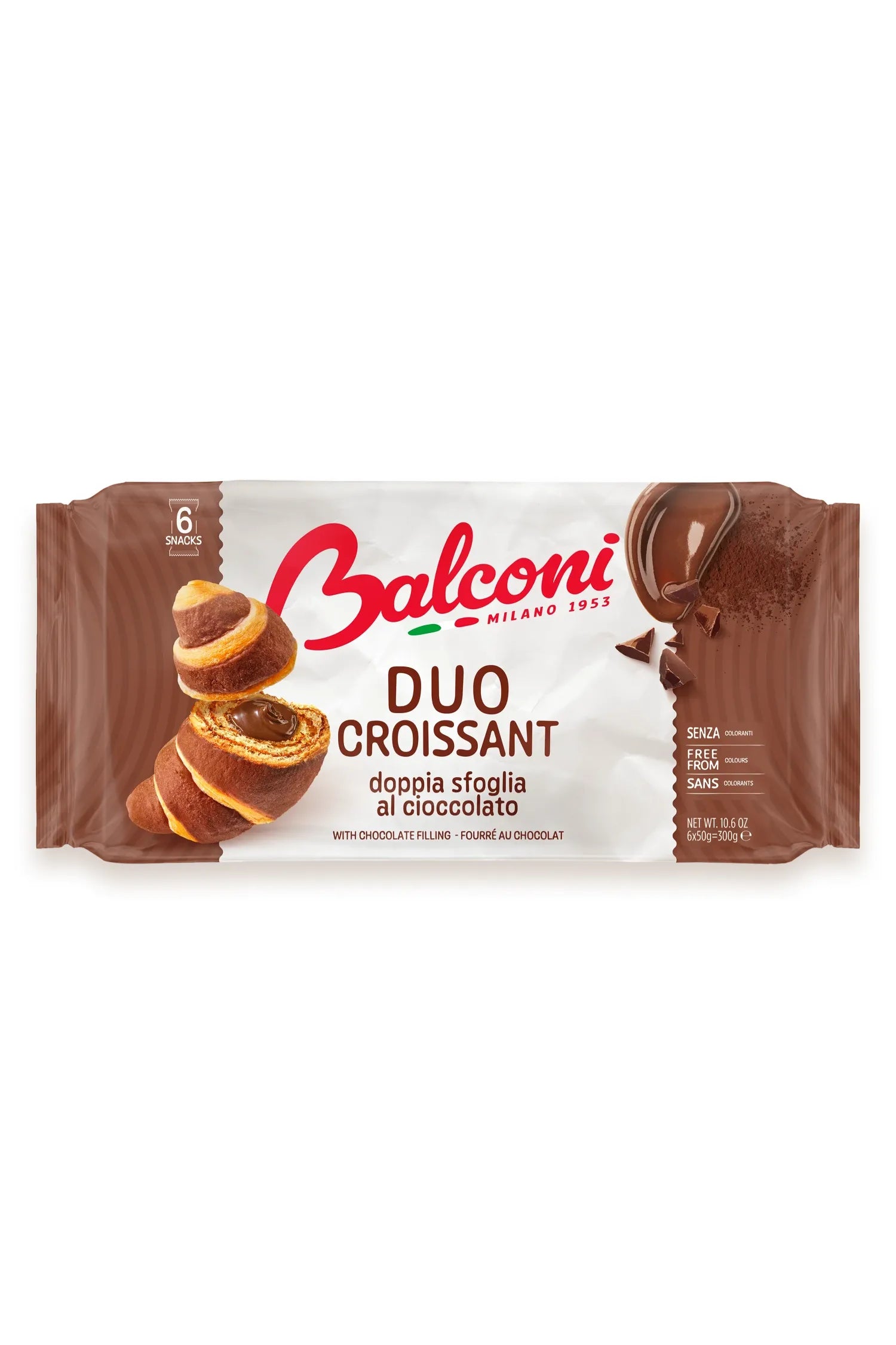 Balconi - Duo Croissant with CHOCOLATE filling - 6pcs/300g