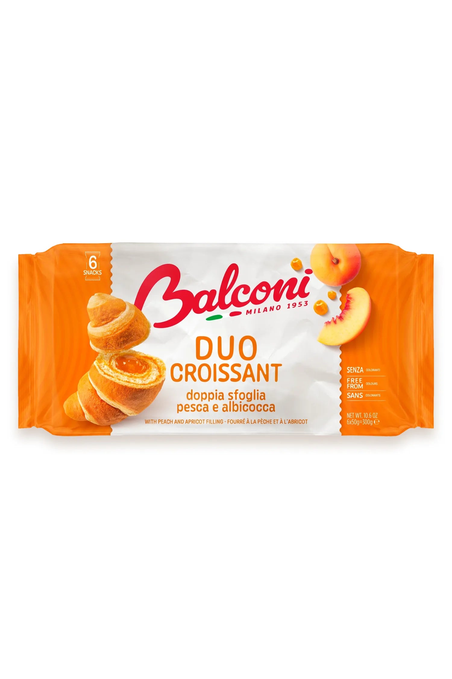 Balconi - Duo Croissant with PEACH and APRICOT filling - 6pcs/300g