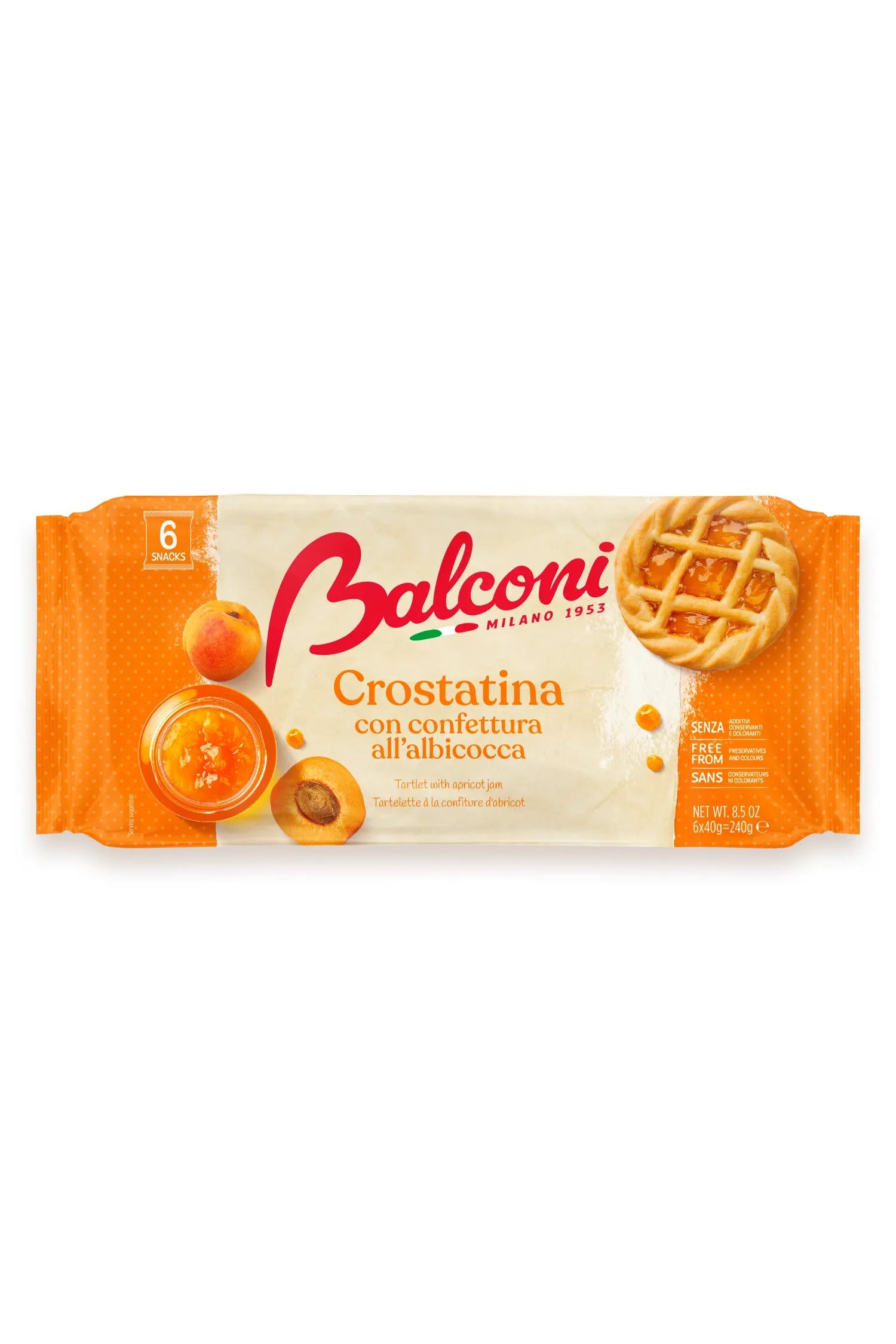 Balconi - CROSTATINA - Tartlet with APRICOT JAM - 6pcs/240g
