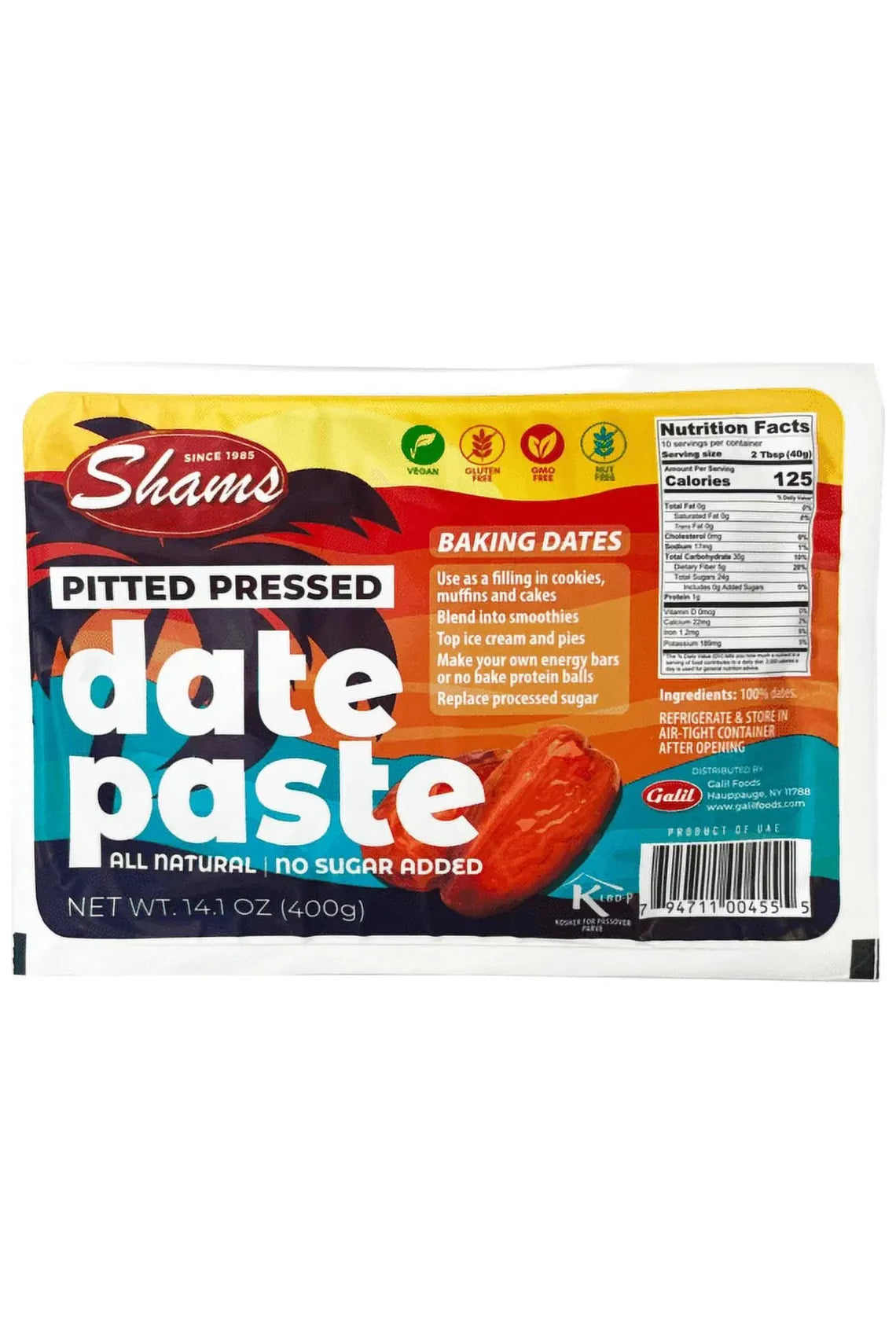 Shams - Pitted Pressed DATE PASTE - 400g