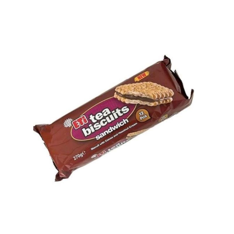 ETi - Tea Biscuits - SANDWICH - with Cocoa & Hazelnut Cream - 270g