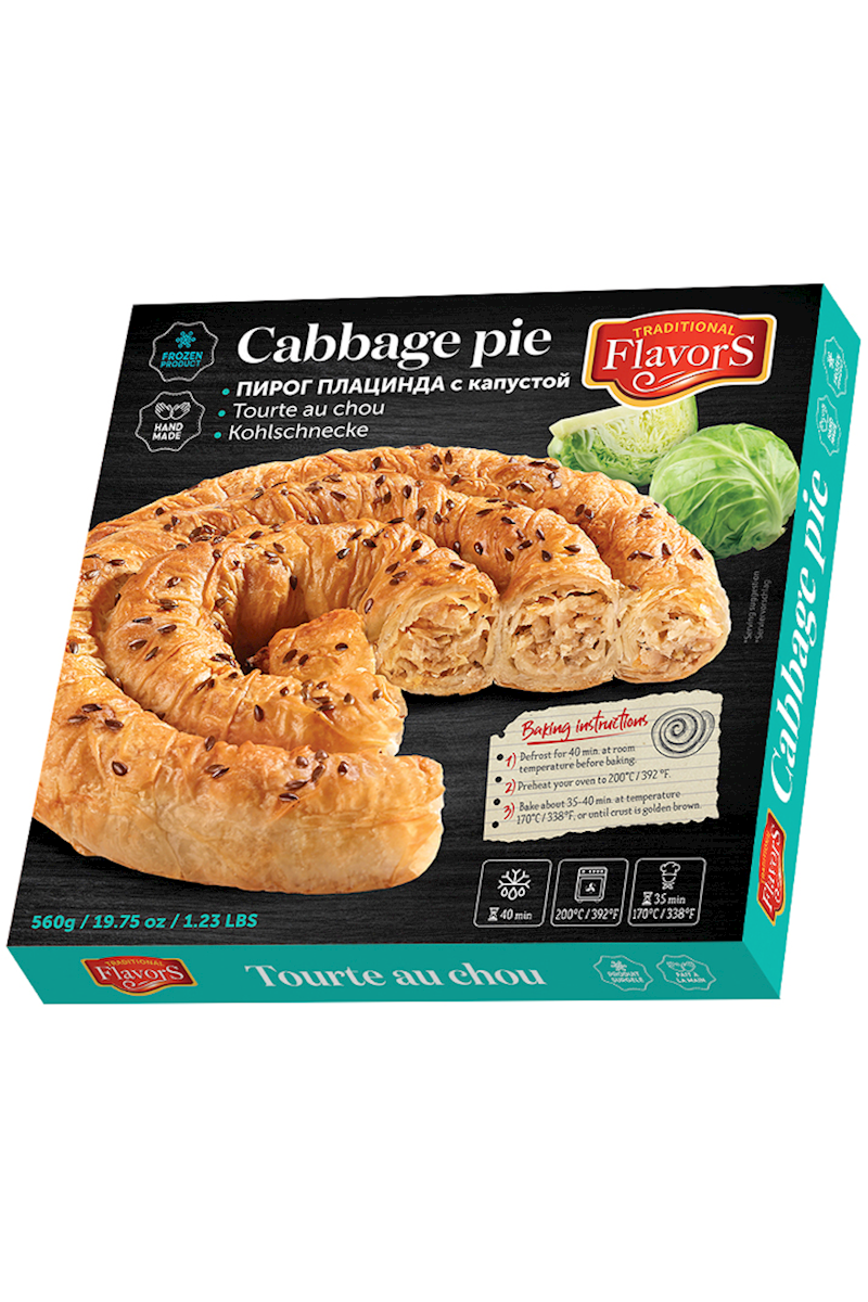 TRADITIONAL FLAVORS - FILO (Phyllo) Swirl Pie with CABBAGE - 560g