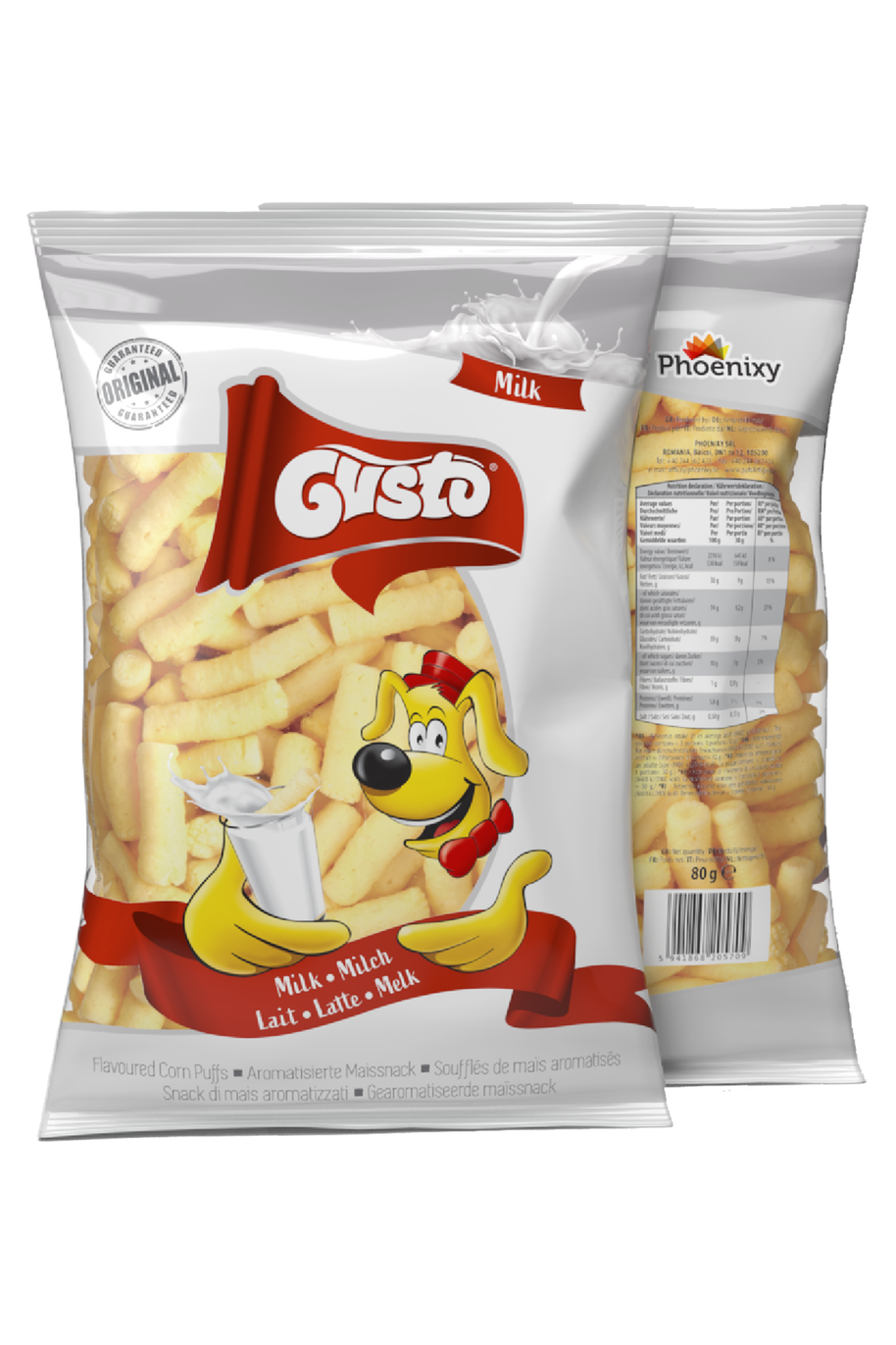 NEW! Romanian Corn Puffs Pufuleti - GUSTO - 80g - MILK Flavor