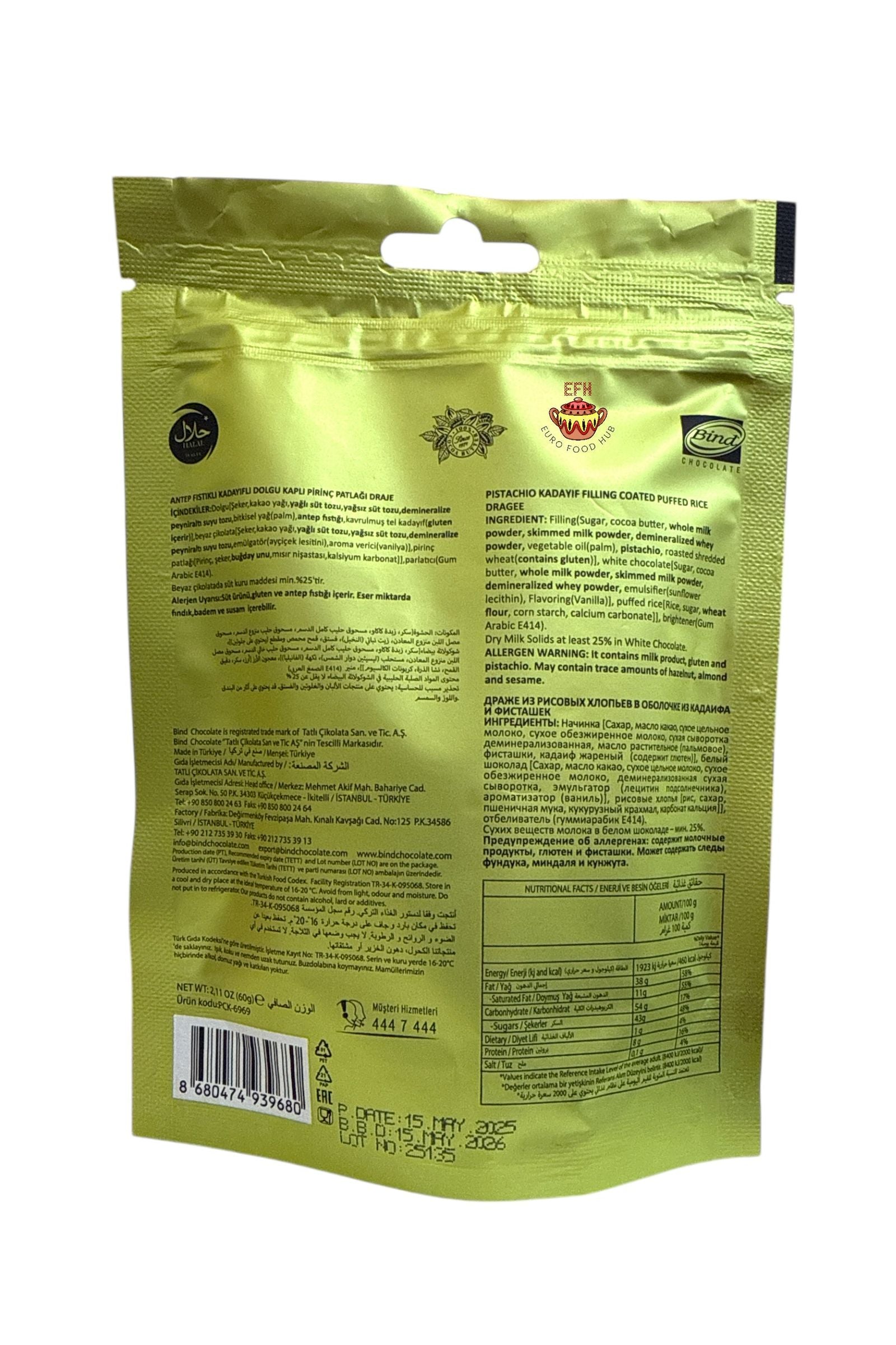 Bind - DUBAI CHOCOLATE BALLS - PISTACHIO KADAYIF - 60g