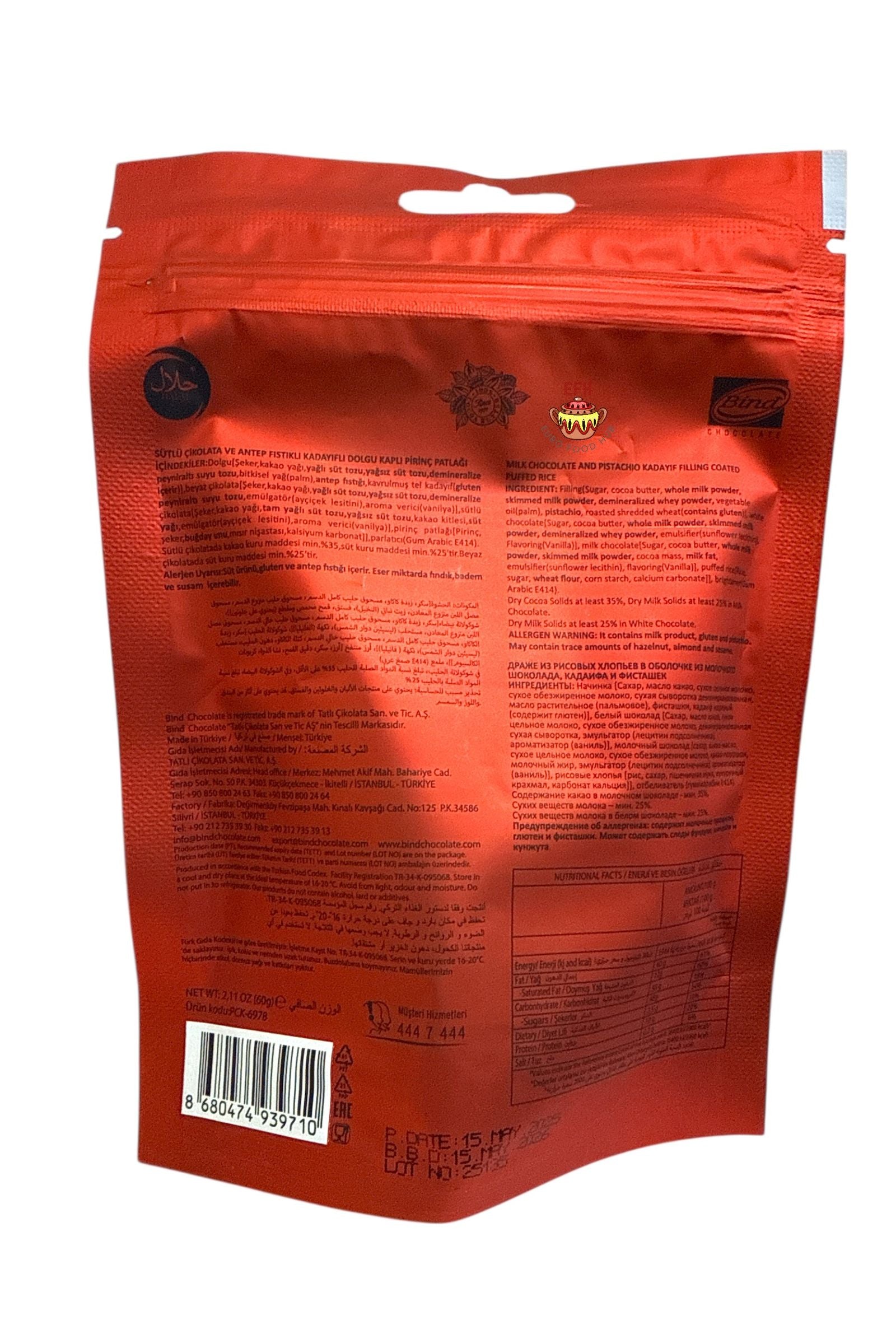 Bind - DUBAI CHOCOLATE BALLS - MILK CHOCOLATE - 60g