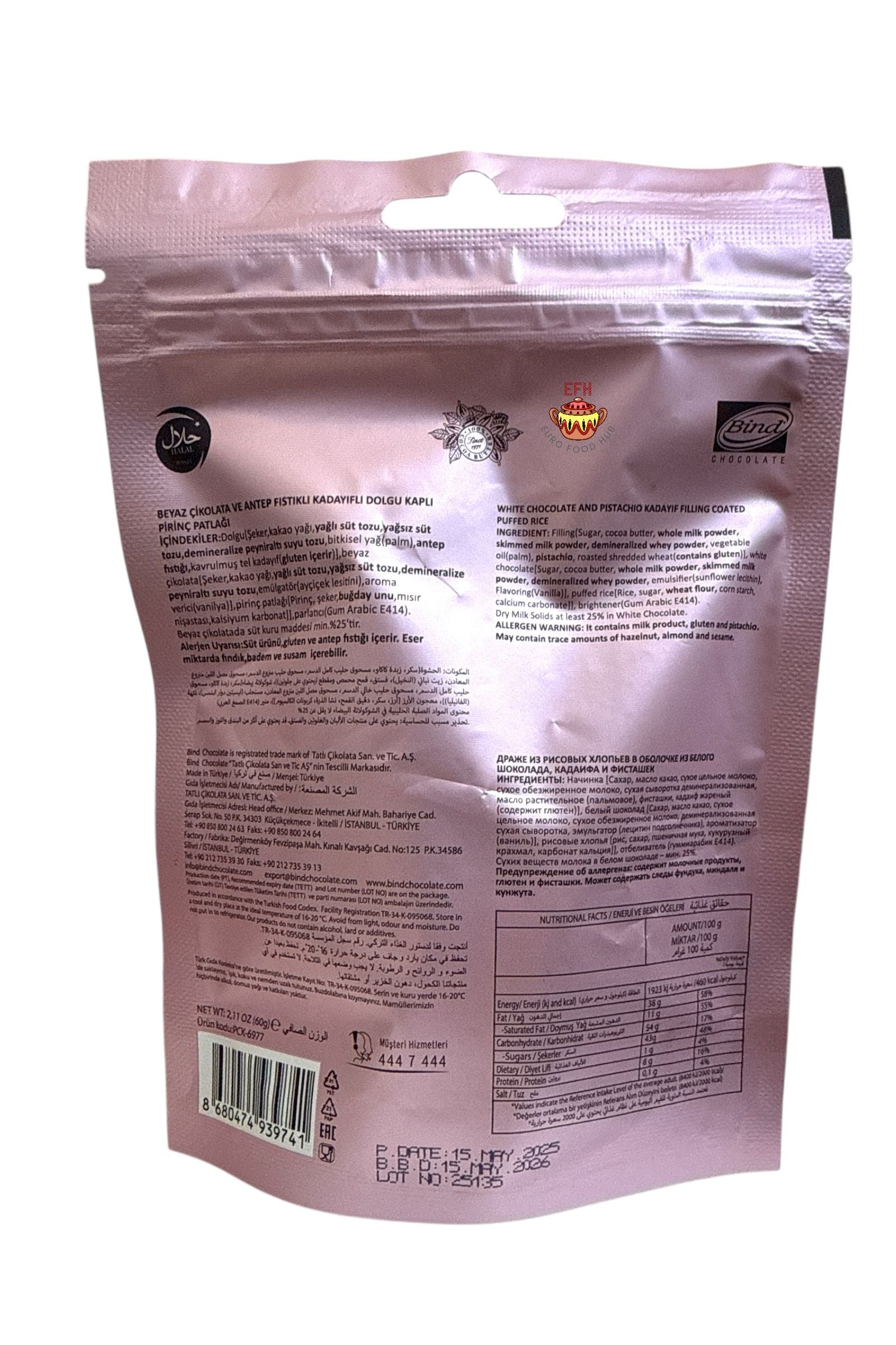 Bind - DUBAI CHOCOLATE BALLS - WHITE CHOCOLATE - 60g