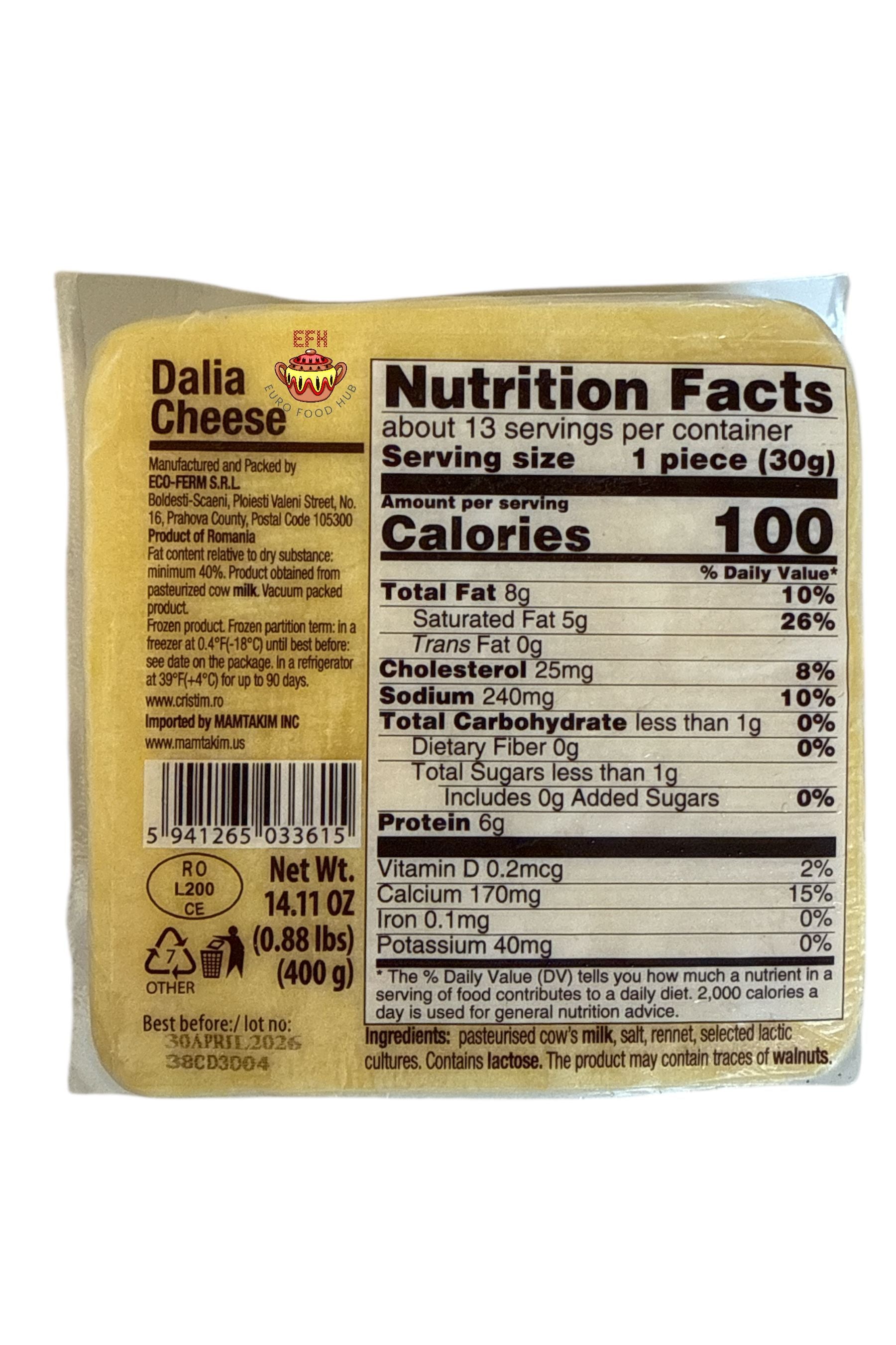 Cris-Tim DALIA Cascaval - Cow's Milk Cheese - 400g