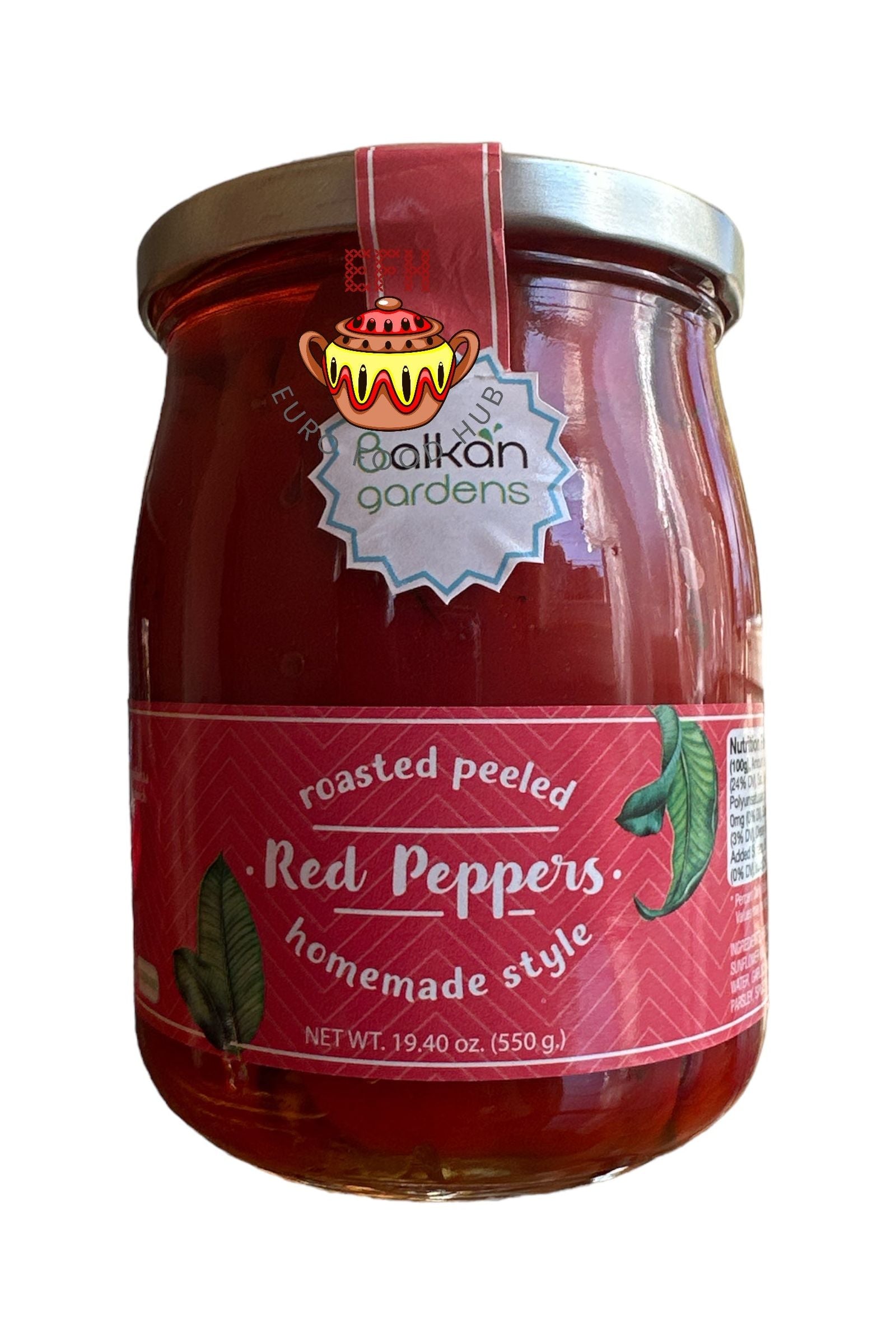 Roasted & Peeled Red Peppers - Balkan Gardens - 550g