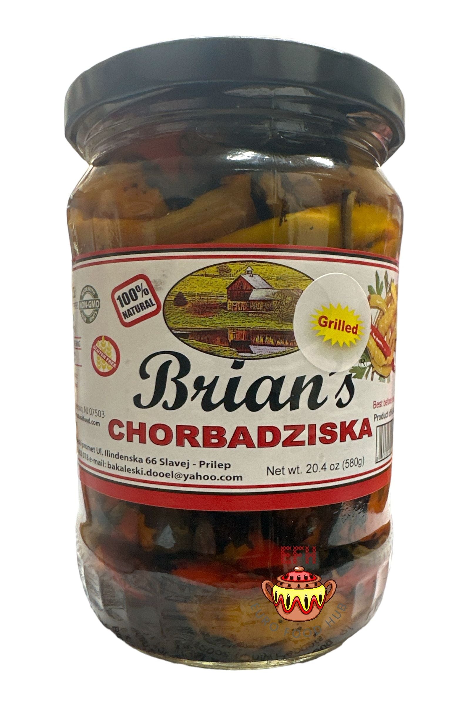 Brian's European Natural Products - ROASTED Chorbadziska Mild Peppers - 580g