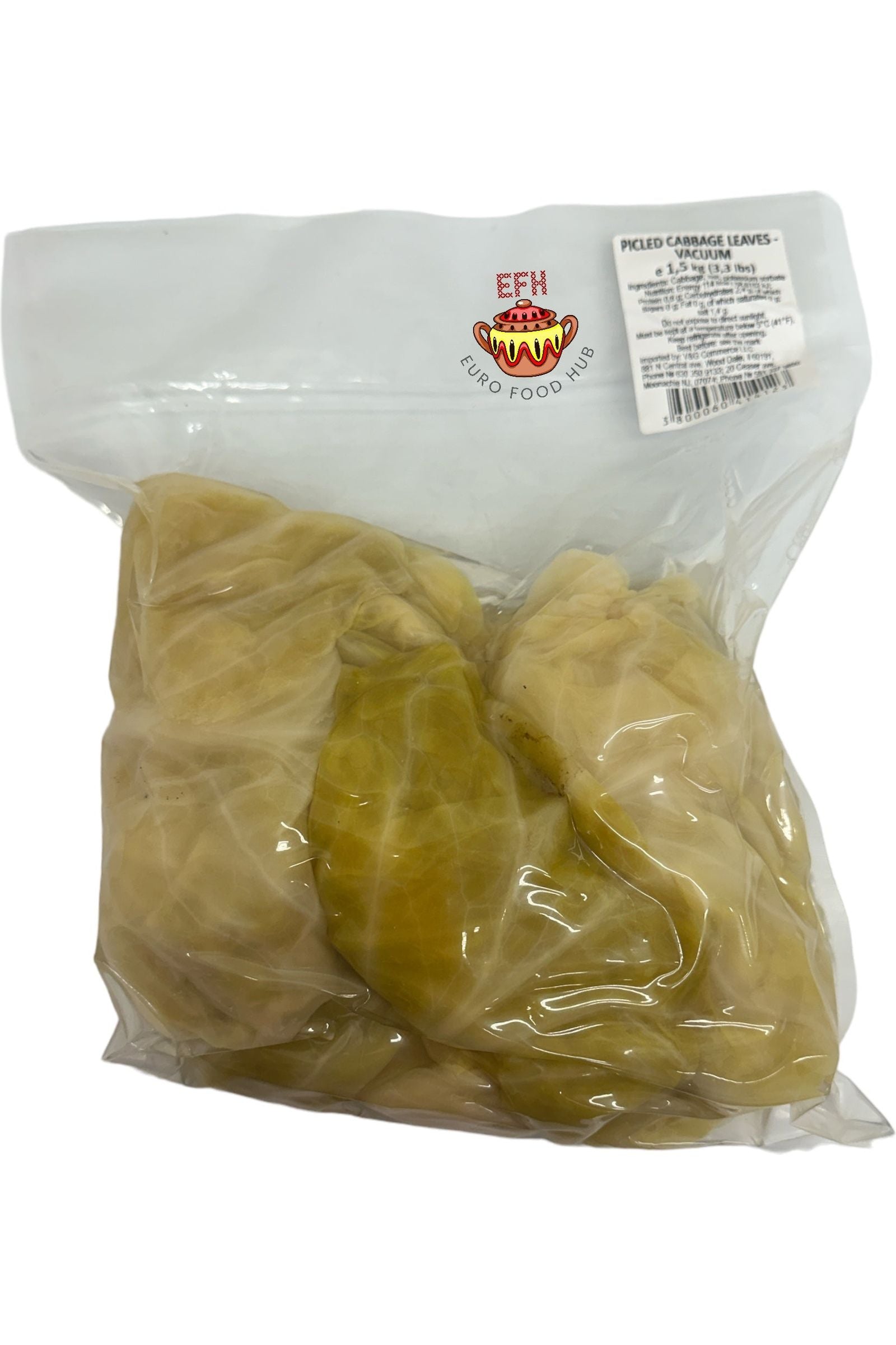 Bulgarian Sour Cabbage LEAVES - Pickled Cabbage - Sauerkraut - 3.3 lbs
