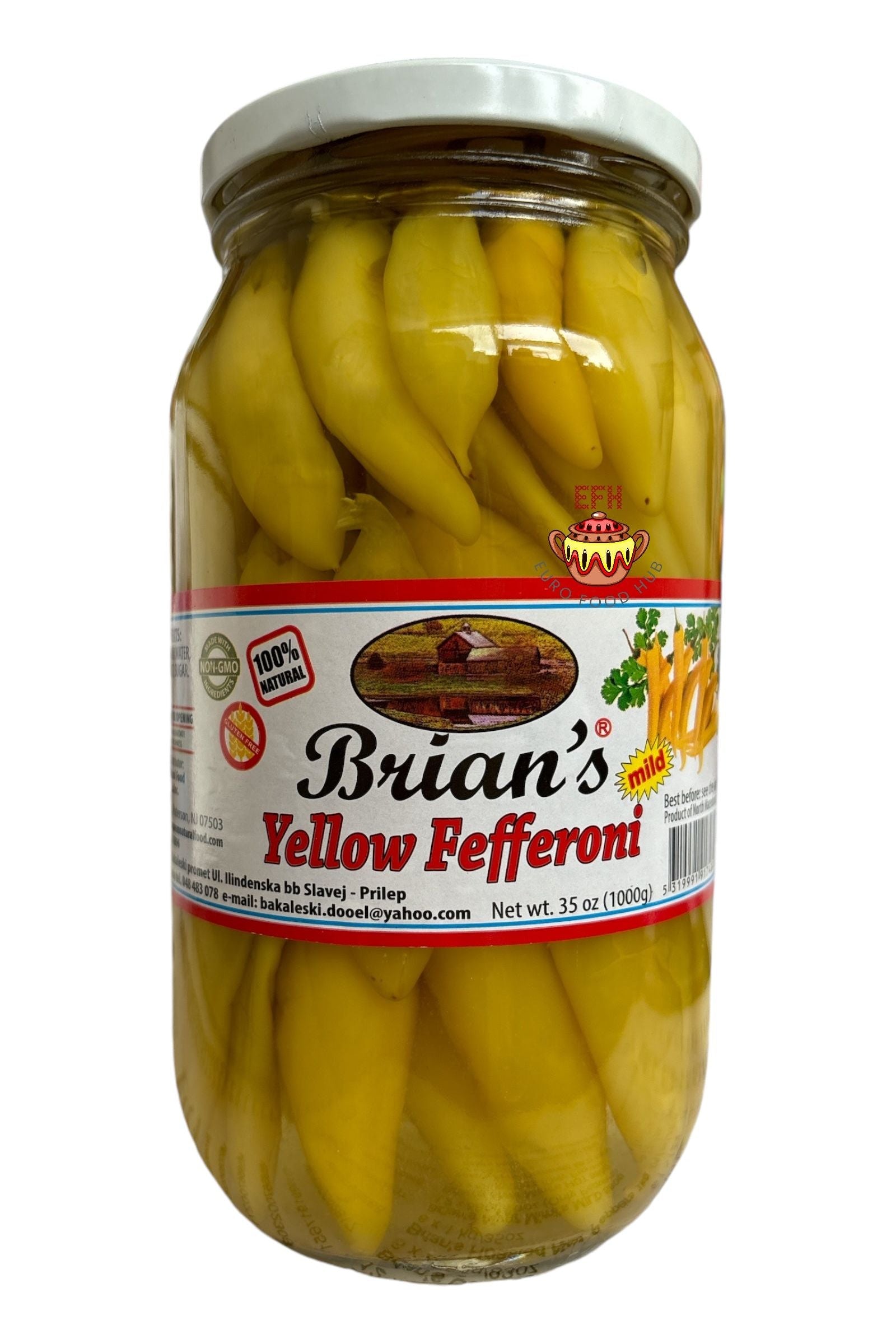 Brian's Yellow Fefferoni - Mild or Hot - 1000g