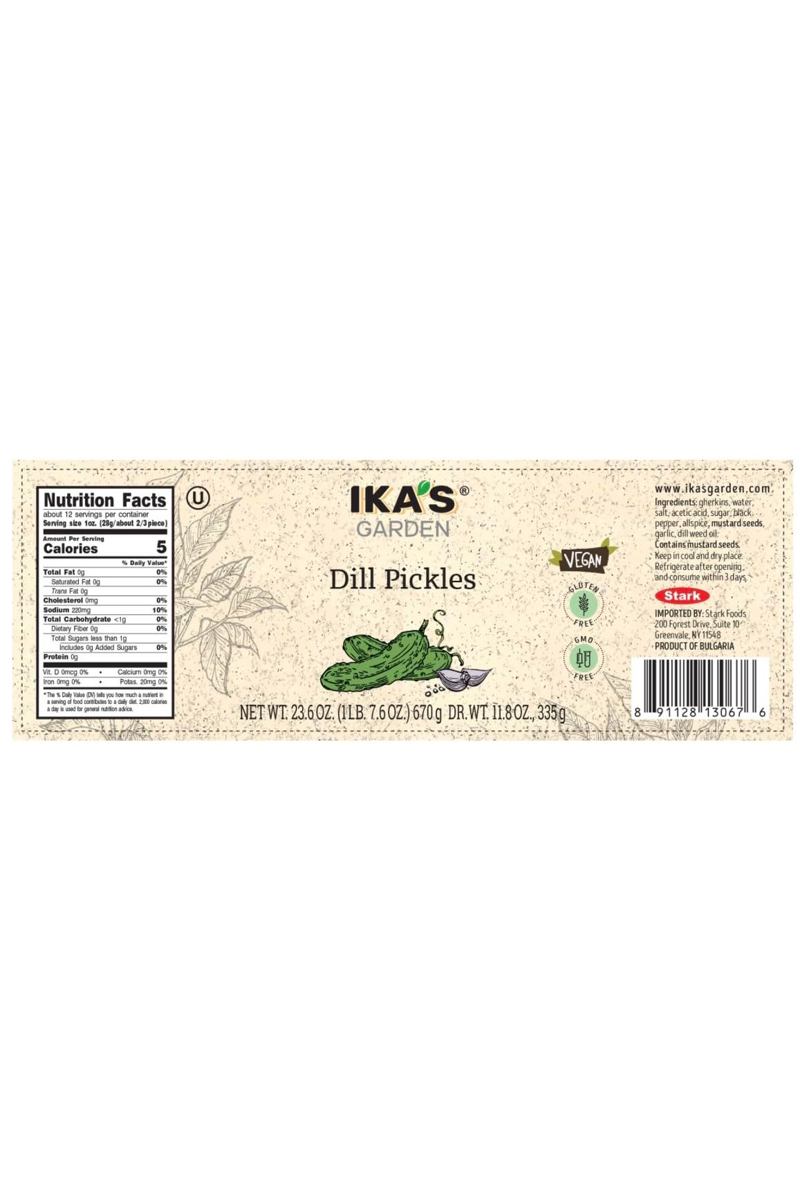 IKA's Garden - Dill Pickles Kosher - 670g