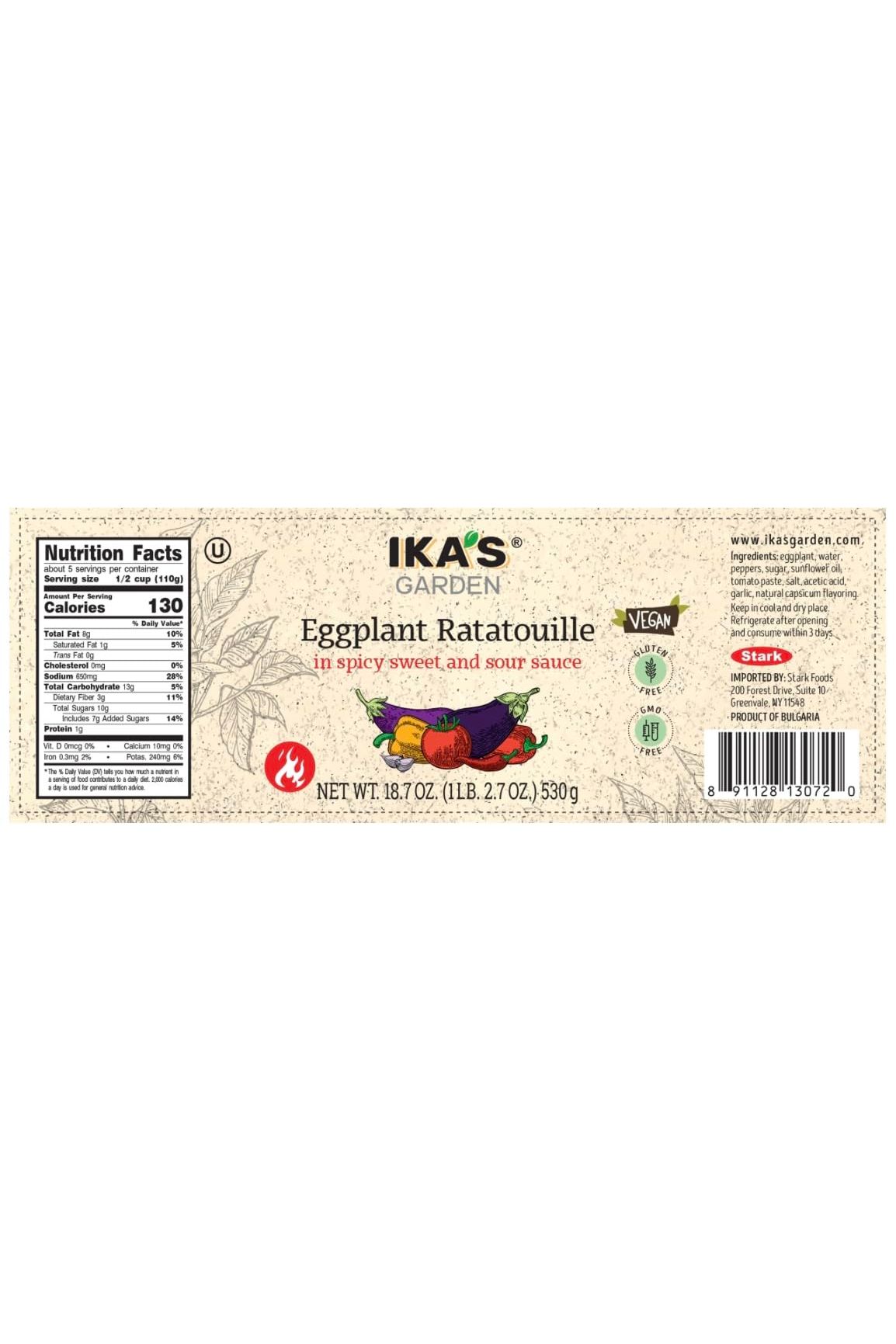 IKA's Garden - Eggplant Ratatouille - Spicy Sweet & Sour Sauce - 530g