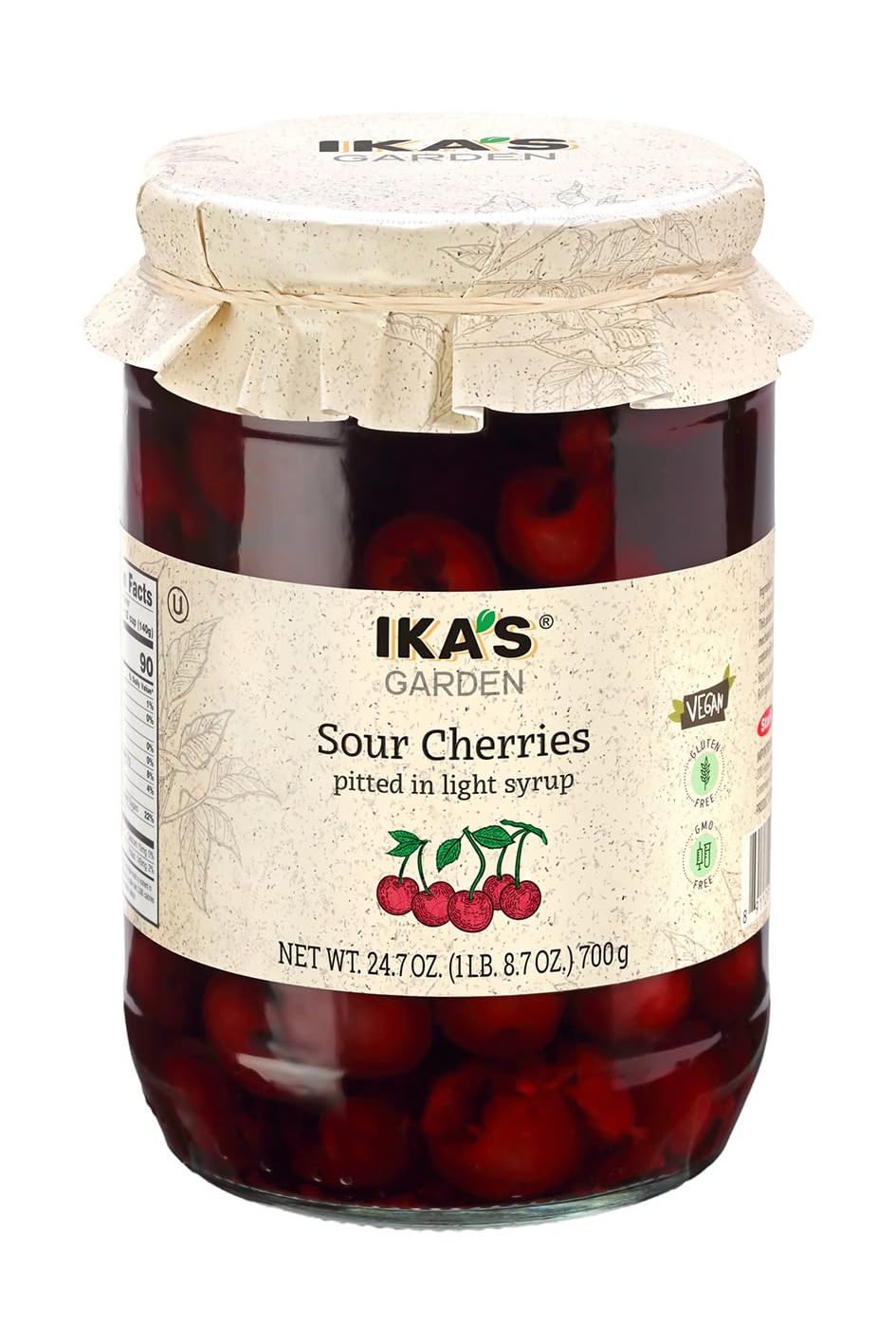 IKA's Garden - Pitted Sour Cherries in Light Syrup - 700g