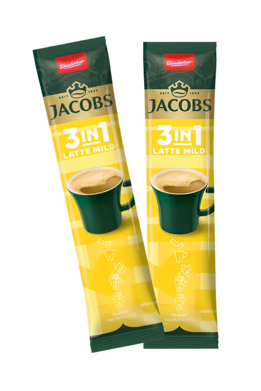 Jacobs Instant 3 in 1 Coffee - LATTE Mild - Box of 24