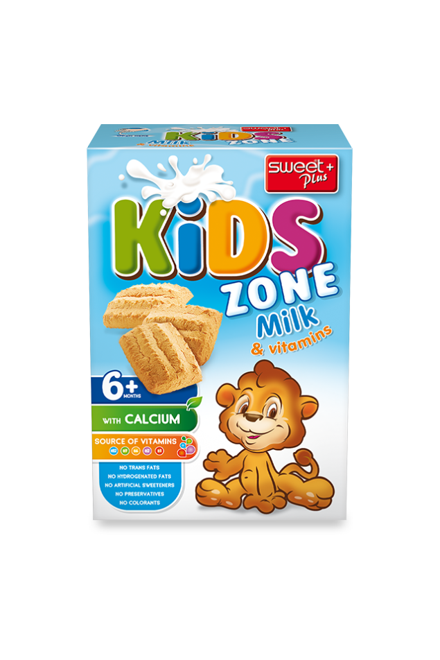 Sweet+ KIDS ZONE MILK Biscuits - 2packs x110g