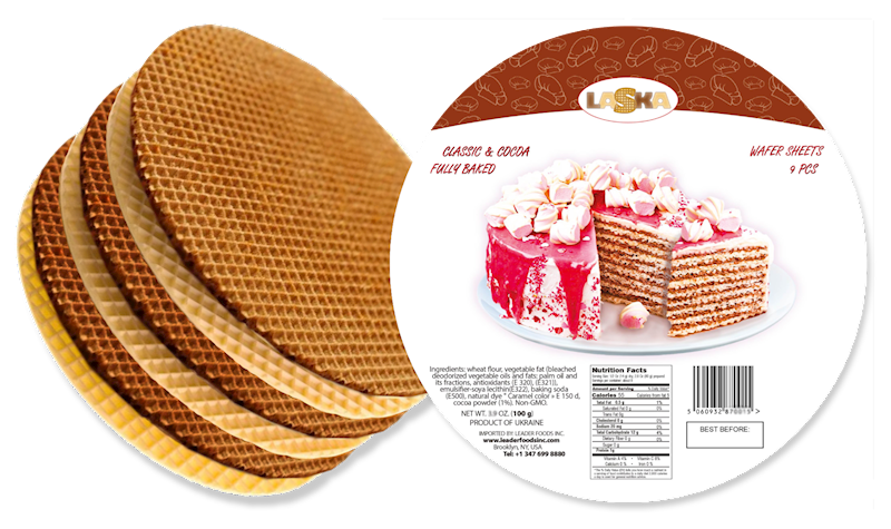 Waffle Sheets - LASKA - ROUND - CLASSIC & CHOCO  - 100G