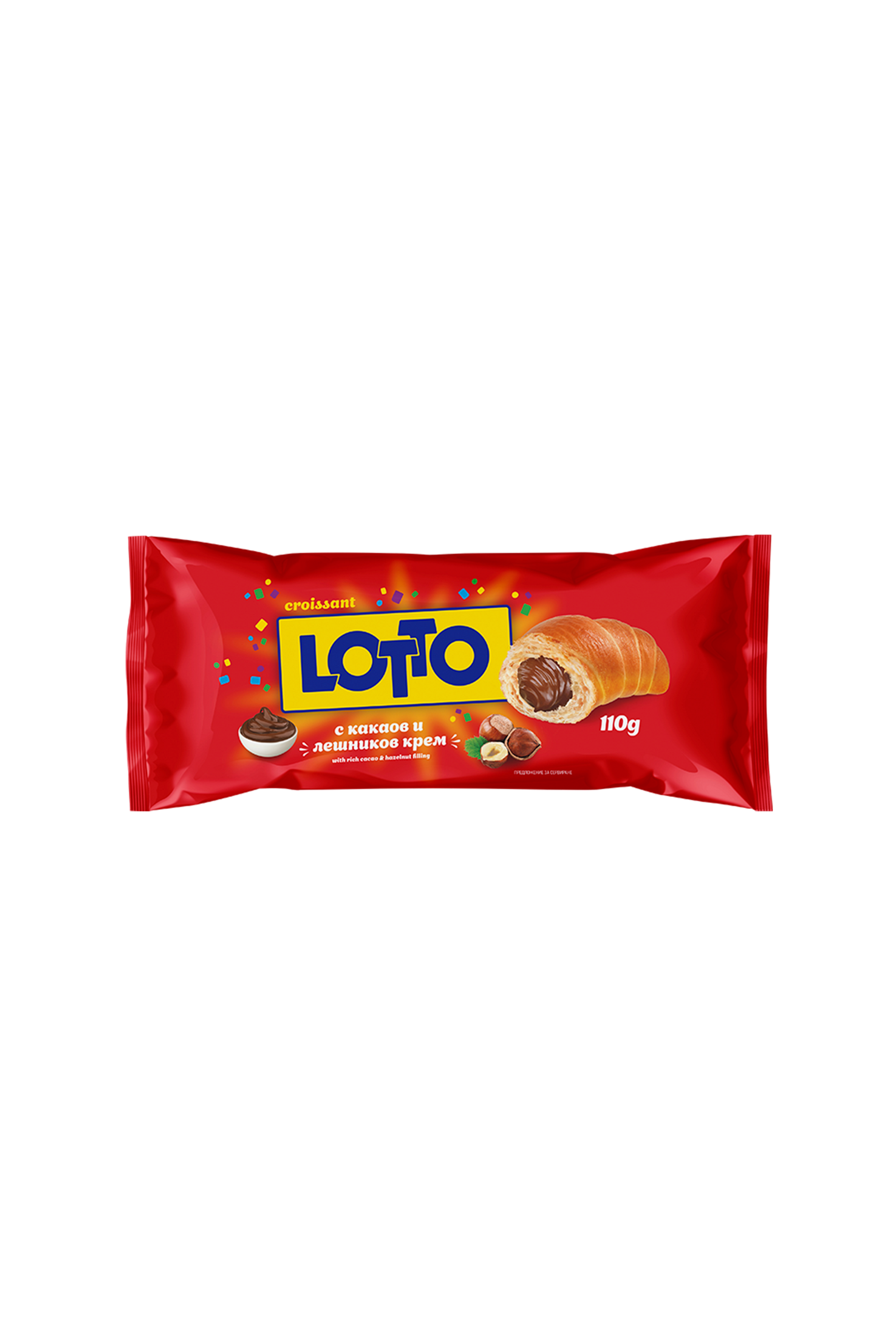 LOTTO - Large Croissant with COCOA & HAZELNUT Filling - 110g