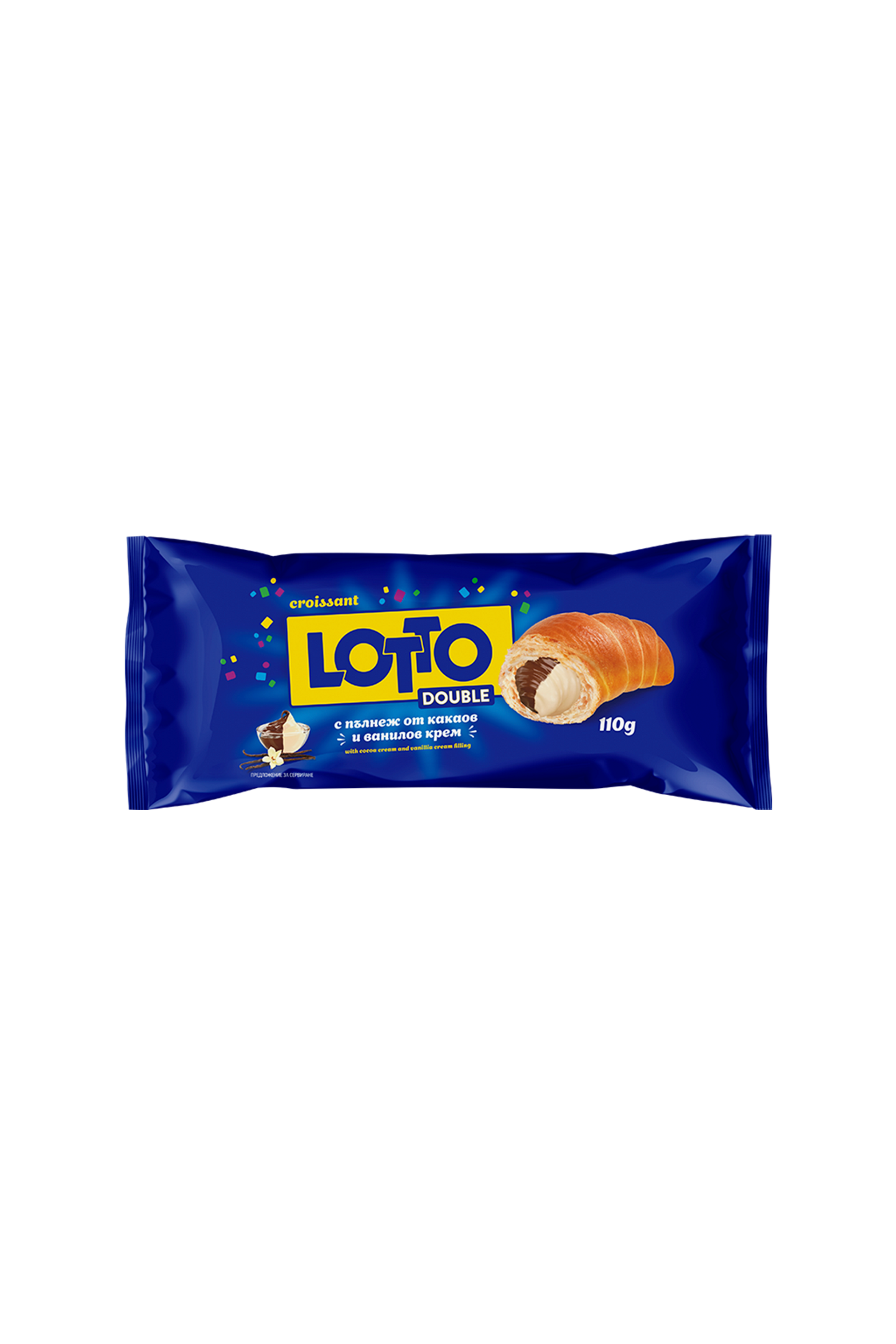 LOTTO - DOUBLE Croissant with COCOA&VANILLA CREAM Filling - 110g