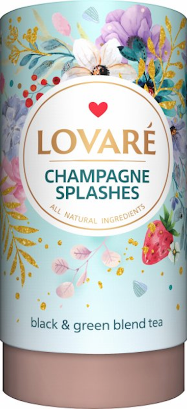 LOVARE Tea Tube - SPLASHES of CHAMPAGNE LOOSE Tea 80g
