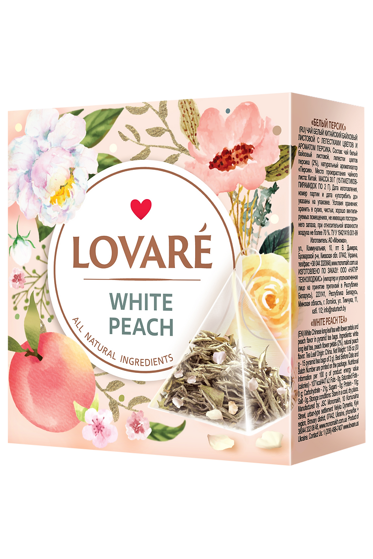 LOVARE Tea Pyramids - WHITE PEACH TEA