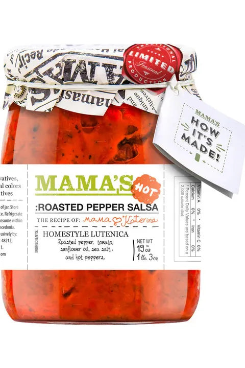 Mama's Roasted Pepper SALSA - 19oz - MILD or HOT