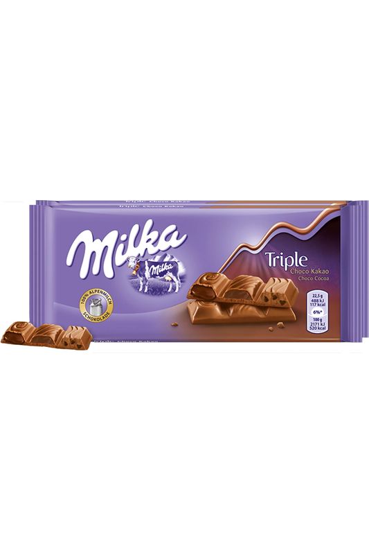 Milka - Triple Choco Kakao - 90g Chocolate Bar