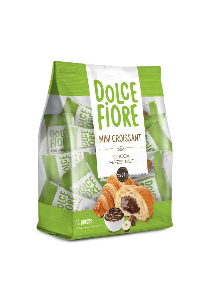 DOLCE FIORE - Mini Croissants Filled With Hazelnut/Cocoa Cream - 12 pcs