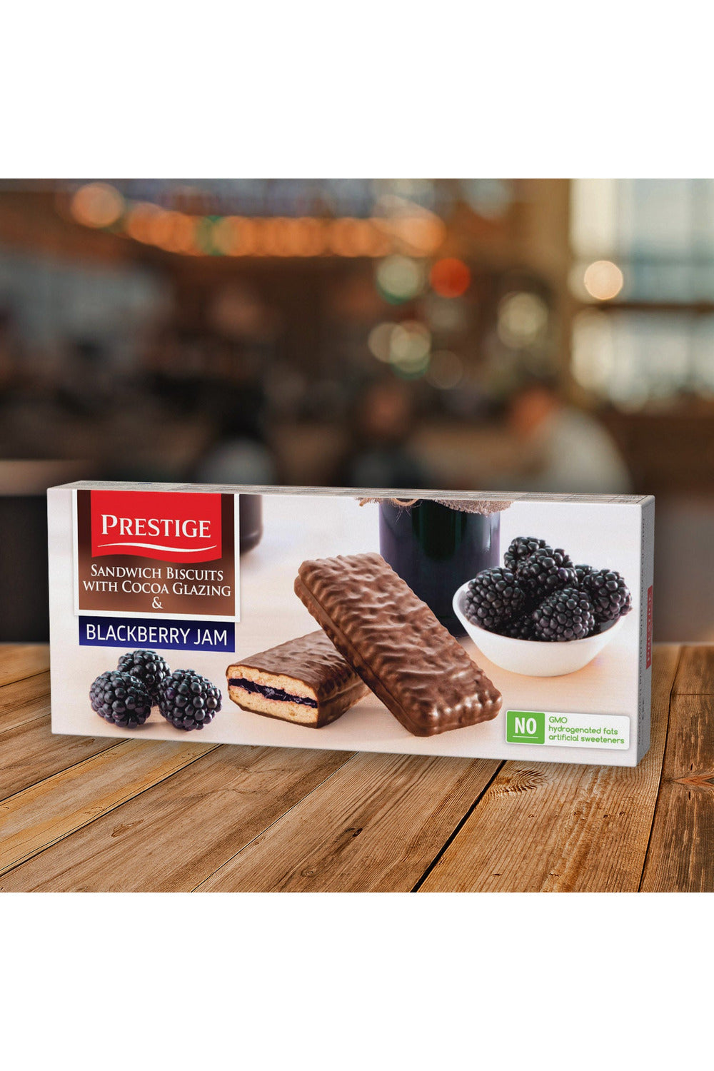 Prestige Sandwich Biscuits with Cocoa Glazing & Blackberry Jam