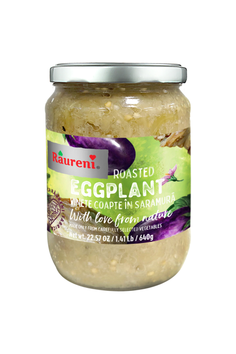 Raureni - ROASTED EGGPLANTS - Kosher - Vinete Coapte in Saramura 640g